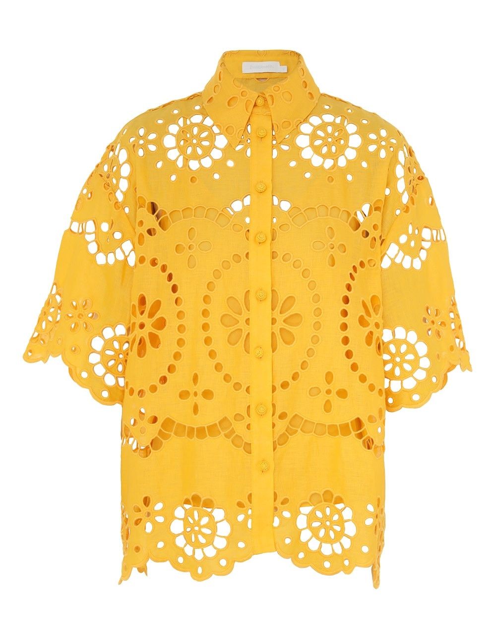 oc11z0525 Pop Embroidered Shirt in Yellow
