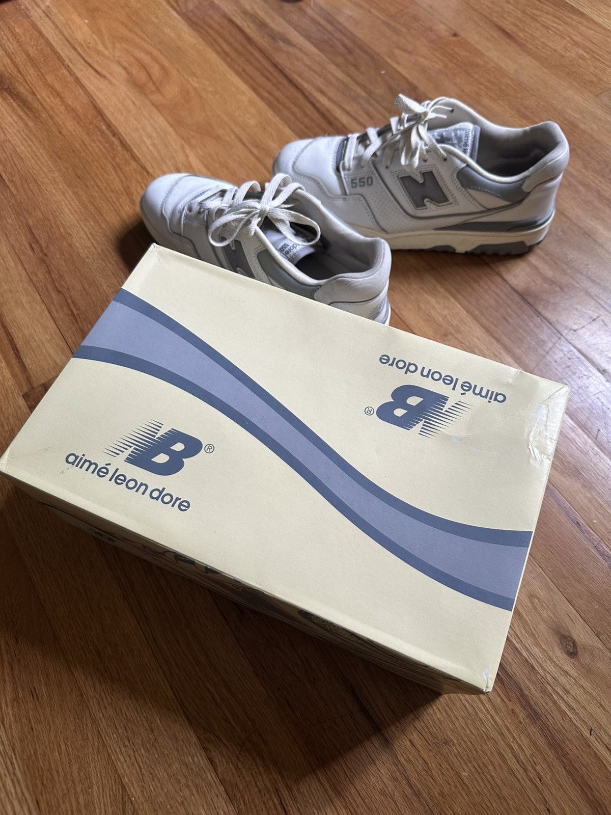 Aime Leon Dore × New Balance Aime Leon Dore/New Balance 550 “White Grey” Size US 10 / EU 43 - 8 Thumbnail