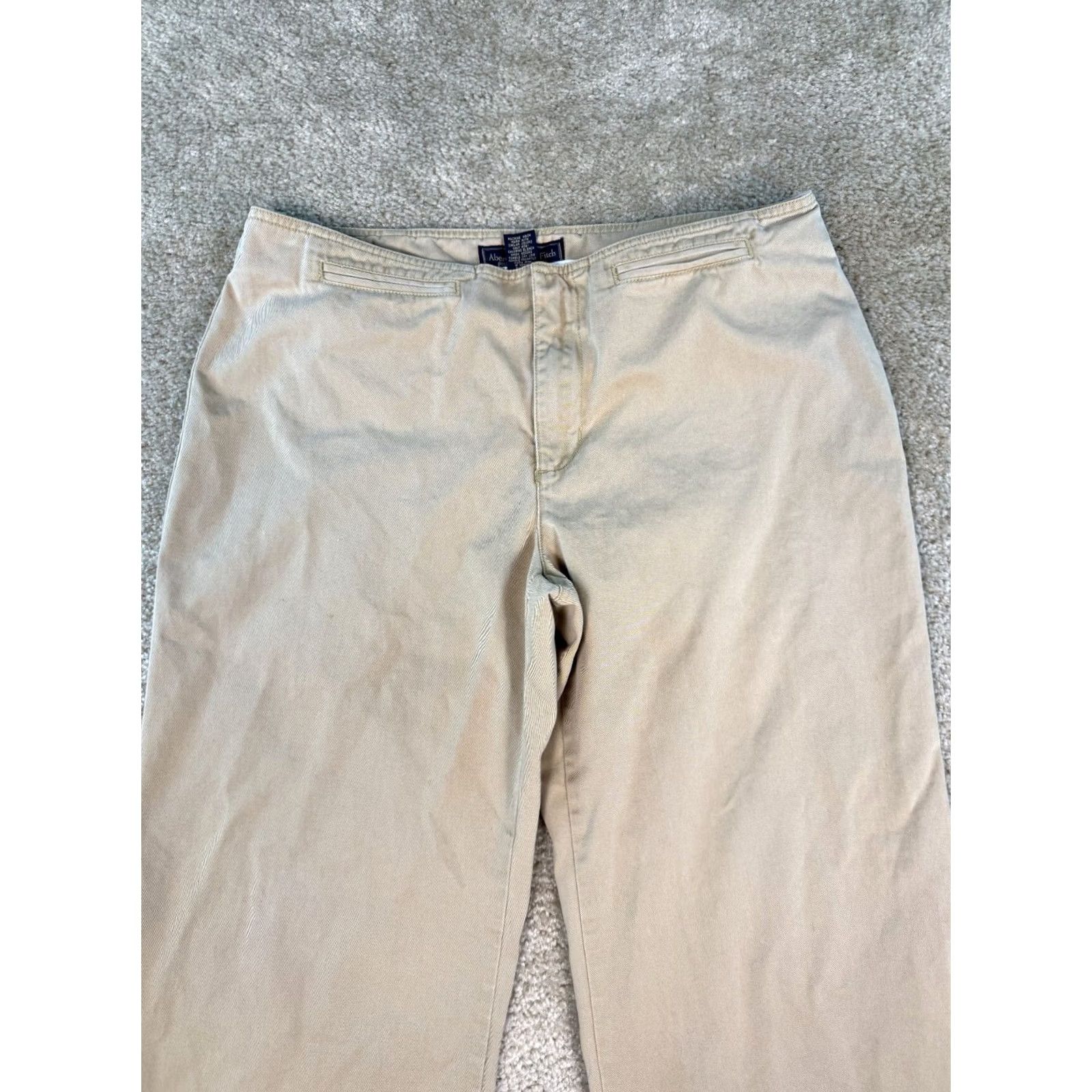 Abercrombie & Fitch Abercrombie & Fitch Womens Khaki Pants Size 14 34x30 Wide Leg Beige Casual Workwear Size 36" / US 14 / IT 50 - 2 Thumbnail