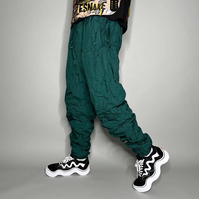 Nike Vintage Nike Track Pants Forest Green Nylon Joggers 90s Grailed