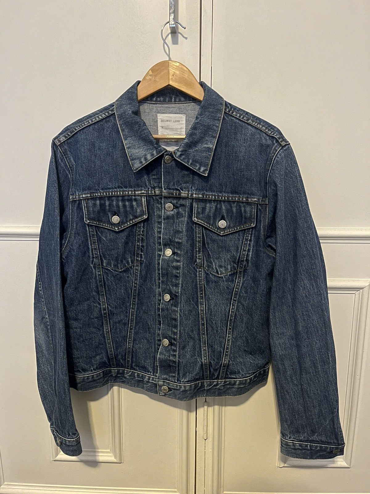 Helmut Lang HELMUT LANG LEATHER SLEEVE DENIM JACKET SS 03