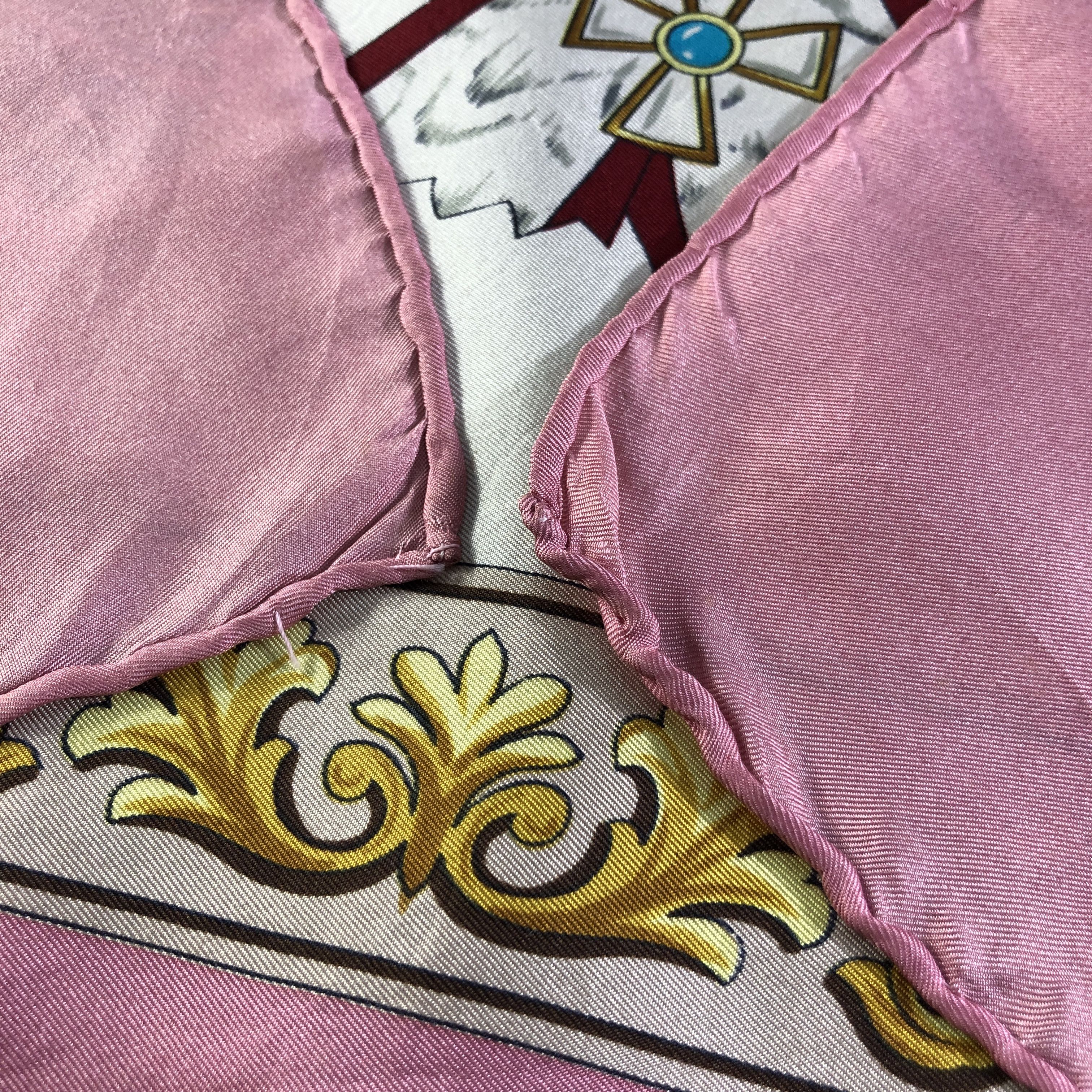 Japanese Brand Luxury Baroque Design Hand Rolled Silk Scarf M1008 Size ONE SIZE - 4 Thumbnail