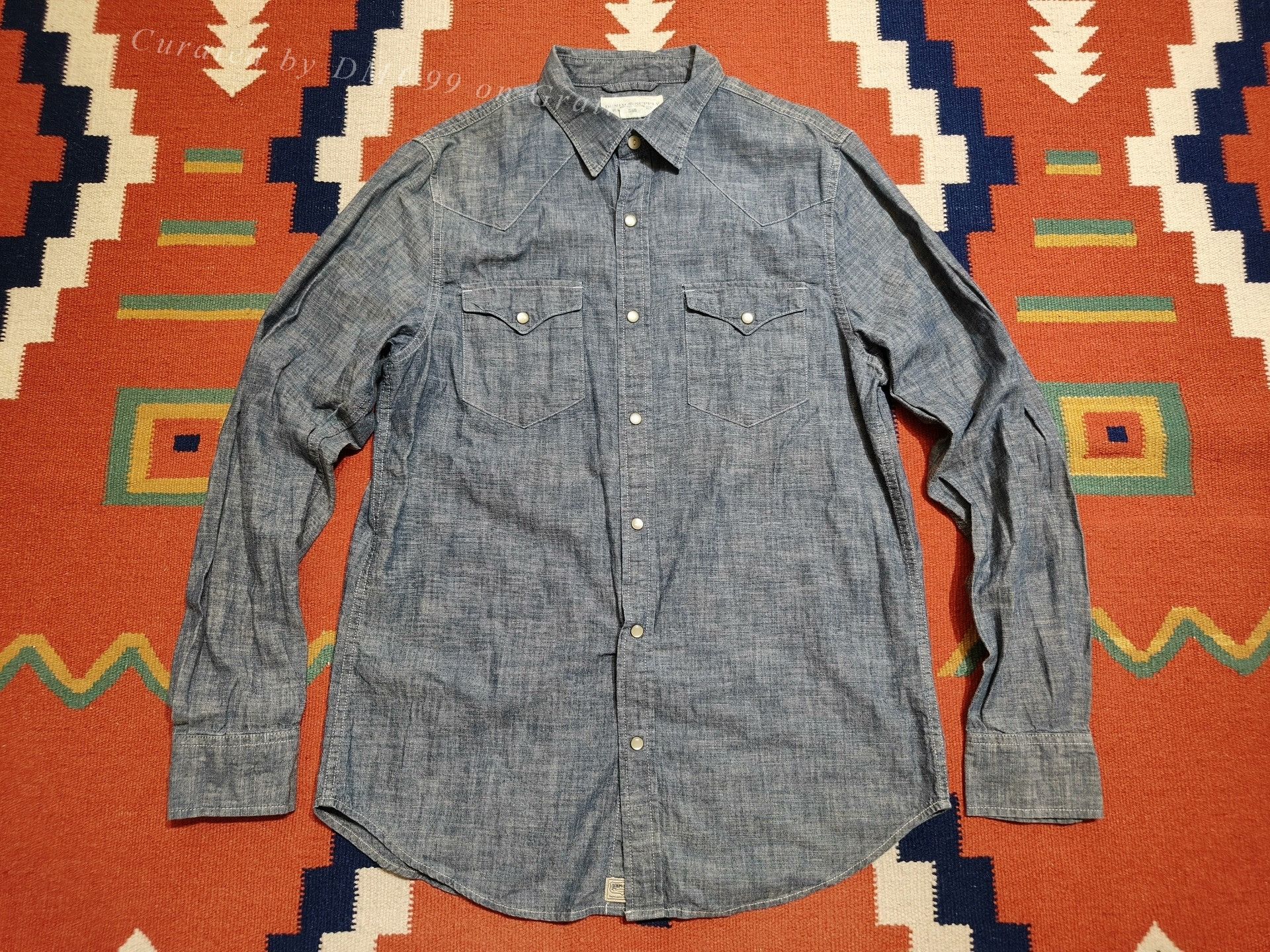 RRL Ralph Lauren Double RL Sawtooth Denim Western Shirt | Grailed