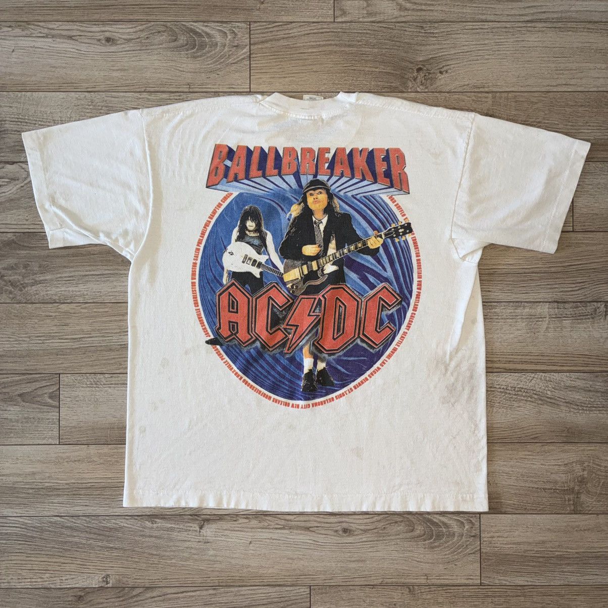 Fruit Of The Loom AC/DC Ballbreaker Tour 96 tee shirt stained Size US XL / EU 56 / 4 - 4 Thumbnail