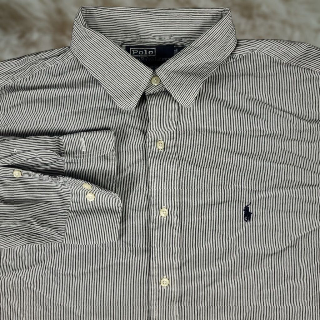 Ralph Lauren Ralph Lauren Dress Shirt Men’s Size 17 Blue Striped Long Sleeve Button Up Classic Modern Size 46R - 1 Thumbnail