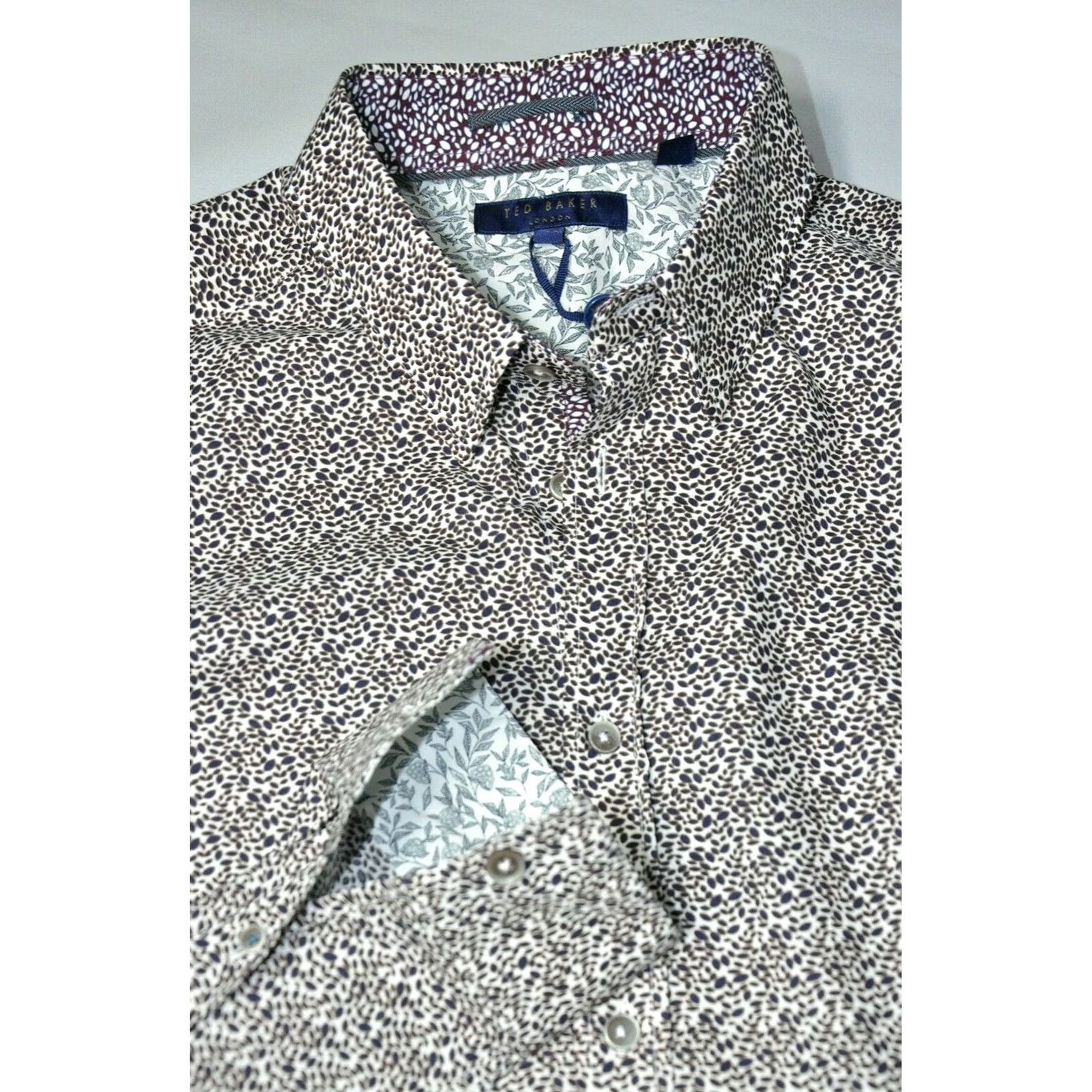 Ted Baker Ted Baker Timmins Shirt Men's 16.5 Cotton Geometric Multicolor Button-Up Casual Formal Shirt Size US XL / EU 56 / 4 - 5 Thumbnail
