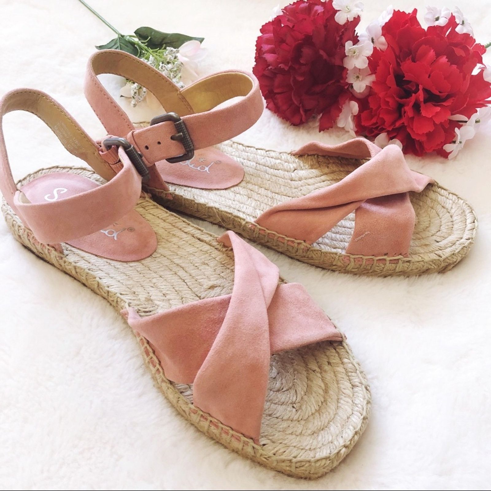 Other Splendid Pink Blush Suede Espadrille Sandals Size US 6.5 / IT 36.5 - 2 Thumbnail