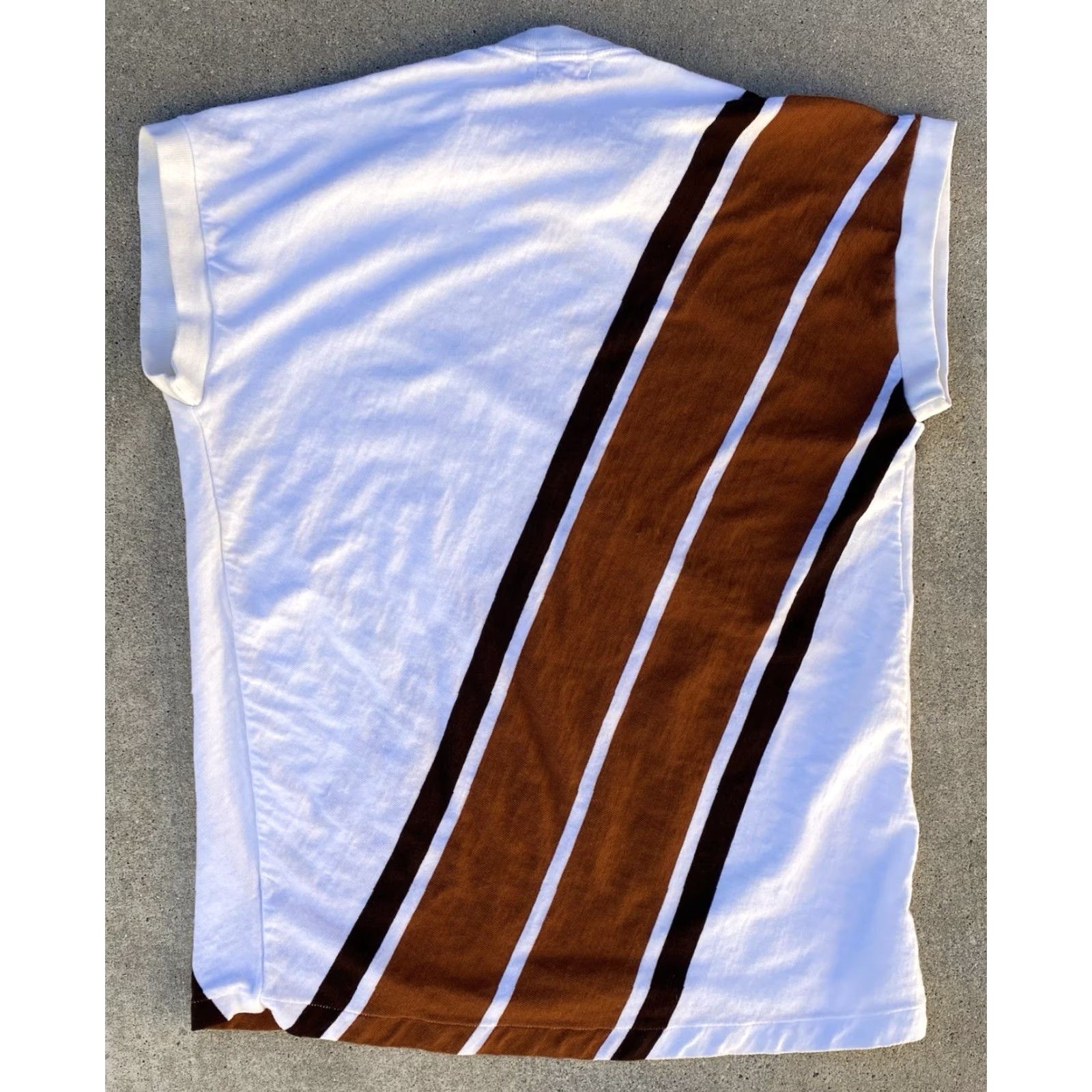 McGregor VINTAGE McGregor T-Shirt Diagonal Stripe Sleeveless Crew Neck Mens L Made In USA 1960s Retro Sports Size US L / EU 52-54 / 3 - 4 Thumbnail