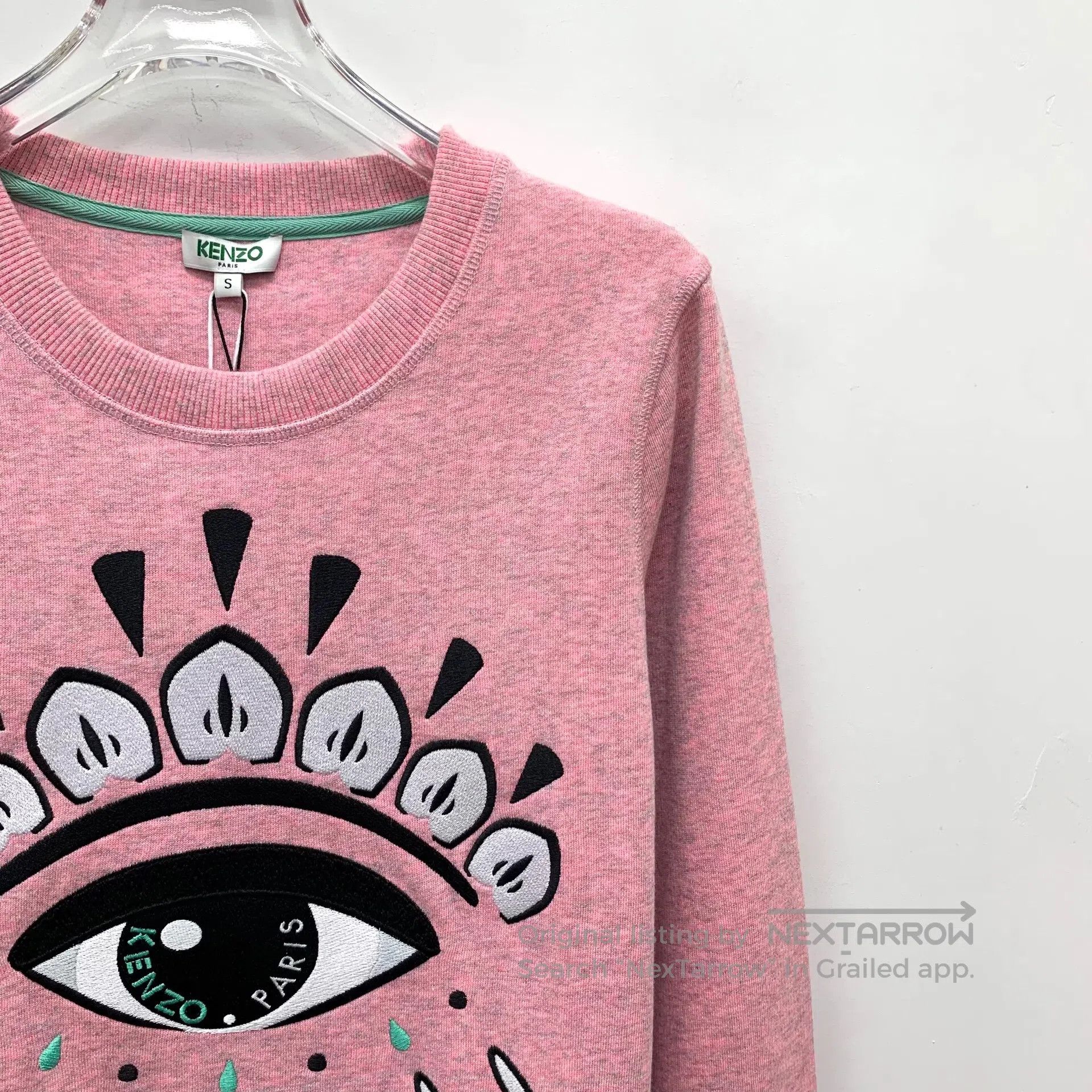 Kenzo Kenzo Pink logo eye embroidery round neck long sleeve swea Size US S / EU 44-46 / 1 - 3 Thumbnail