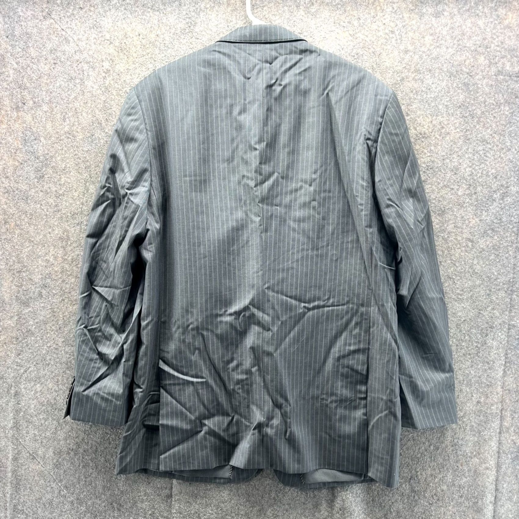 Vintage Jhane Barnes Blazer Men 44L Gray Wool 2 Button Notch Lapel Single-Breasted Sport Coat Jacket Long Tailored Vintage: No Boys, Girls, etc. Size 44R - 2 Thumbnail