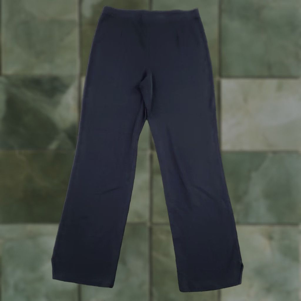 Vintage Misook Pants Womens OX Black Knit Pull On Straight Leg Dress Trousers Stretch Size 40" / US 18 - 1 Thumbnail