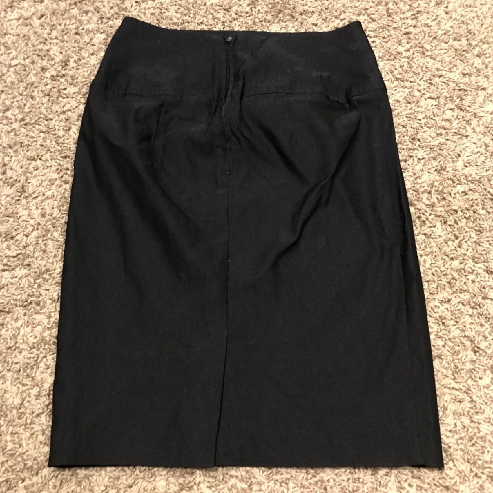 Vintage Byer California Skirt Womens Knee Length Black Rayon Blend Stretch Pencil Size 27" / US 4 / IT 40 - 3 Thumbnail
