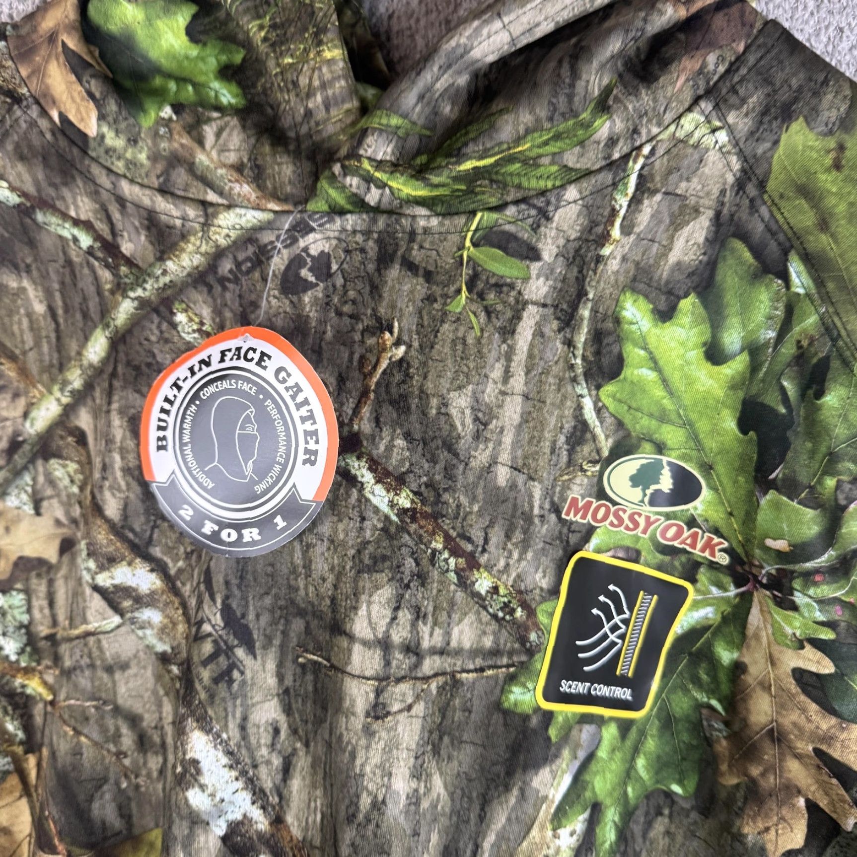 Vintage Mossy Oak Hoodie Mens 3XL Green Camo Tech Pullover Face Gaiter Fleece Hunting Size US XXL / EU 58 / 5 - 4 Thumbnail