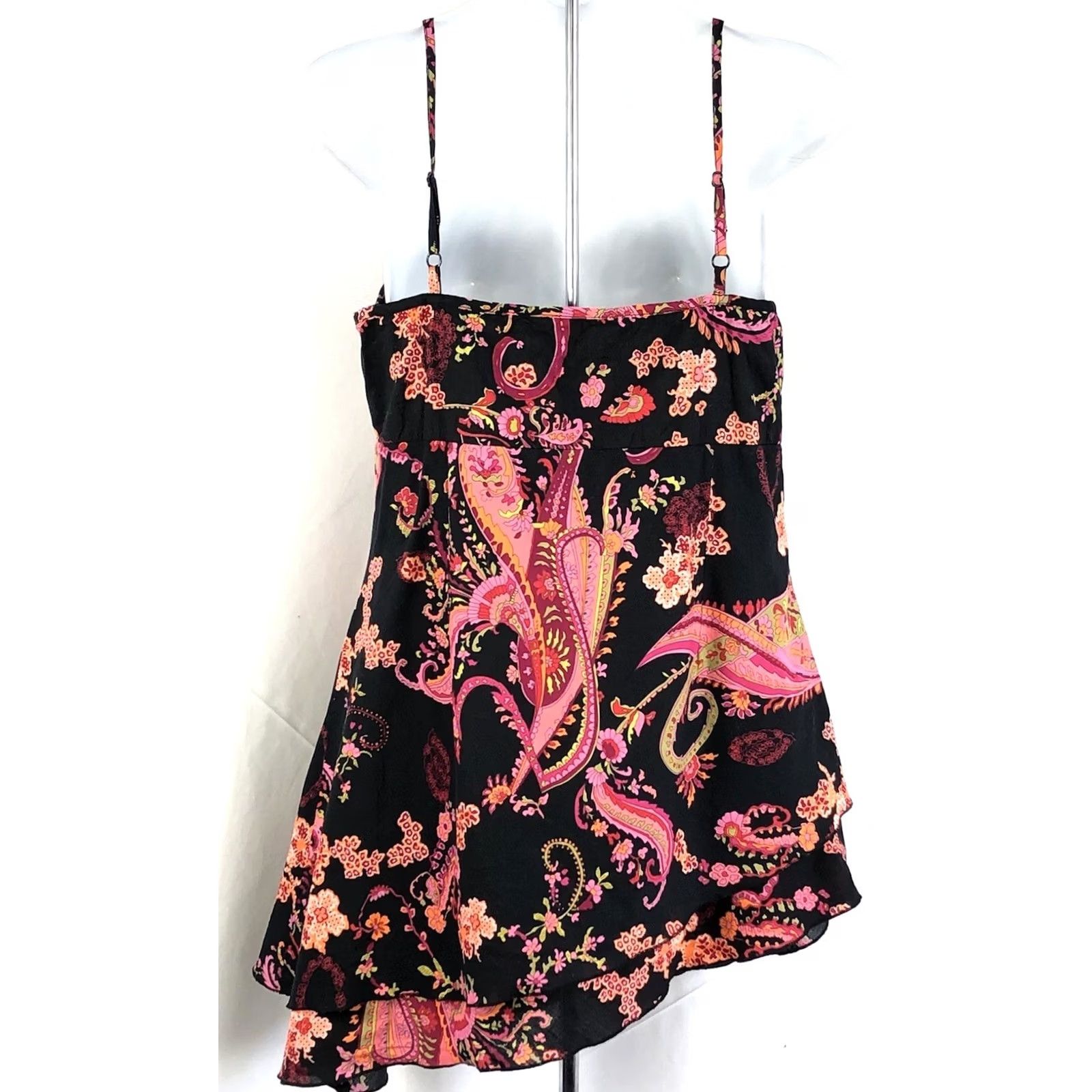 Vintage VINTAGE John Paul Richard Tank mini dress M black pink paisley ruched sweetheart halter sleeveless mini dress Size M / US 6-8 / IT 42-44 - 3 Thumbnail