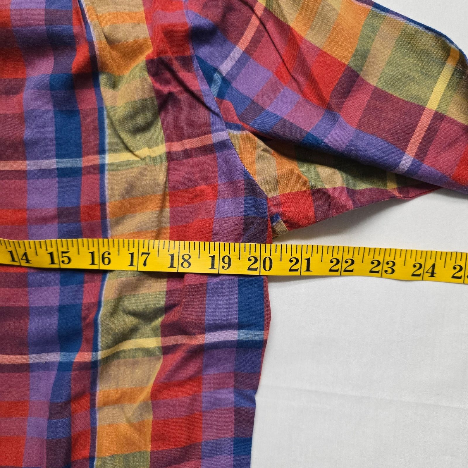 Vintage Vintage Amy Barr Womens Plaid Long Sleeve Button Blouse Size L / US 10 / IT 46 - 6 Thumbnail
