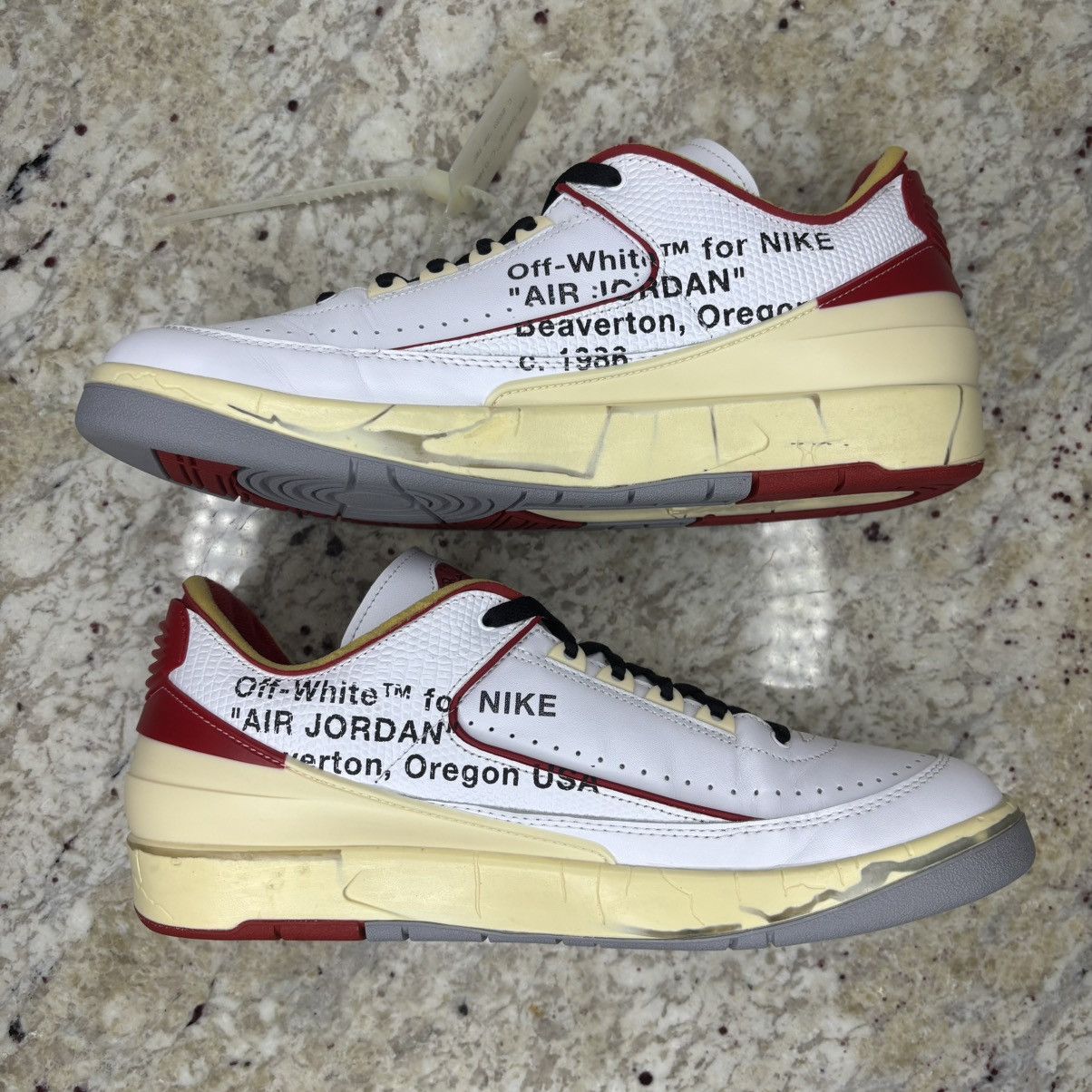 Jordan Brand × Off-White Size 12 - Jordan 2 Retro Low SP Off-White Varsity Red VNDS Size US 12 / EU 45 - 4 Thumbnail