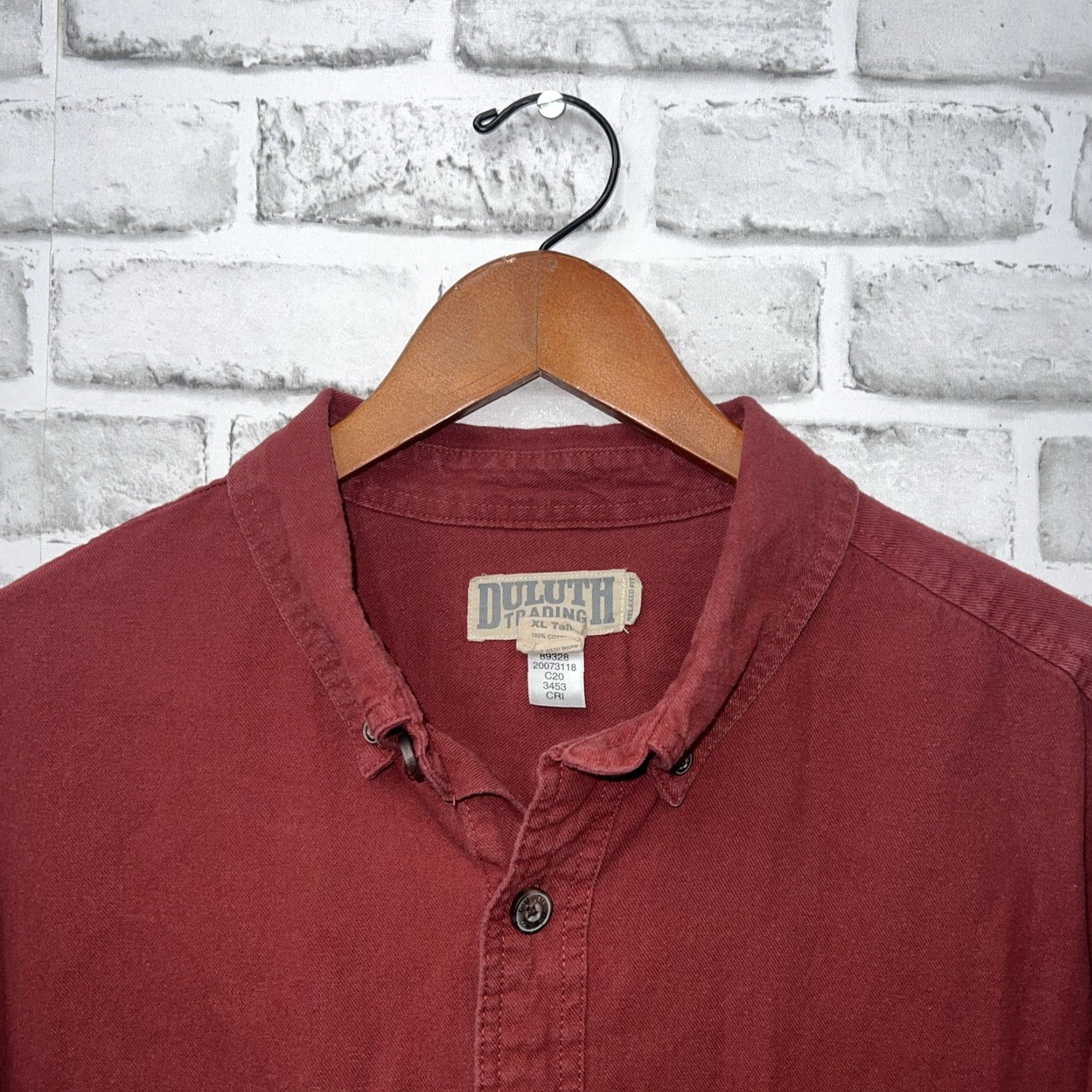 CO Duluth Trading Co Red Button-Up Shirt Mens XLT Big & Tall Long Sleeve Size XLT Size US XL / EU 56 / 4 - 2 Thumbnail