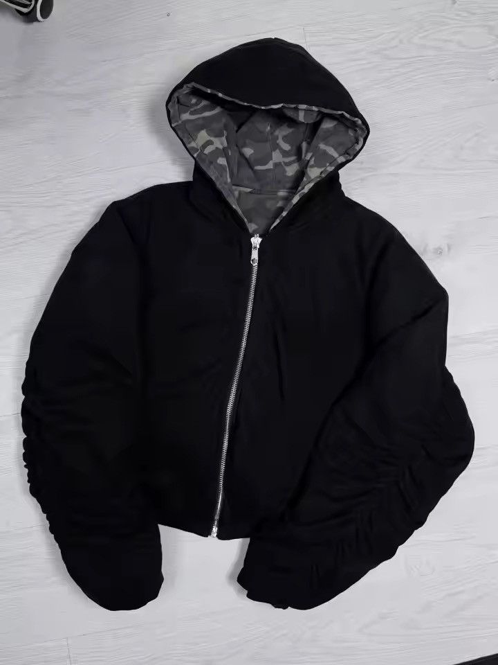 Japanese Brand Reversible Oversized Camo & Black Puffer Hoodie Size US S / EU 44-46 / 1 - 6 Thumbnail