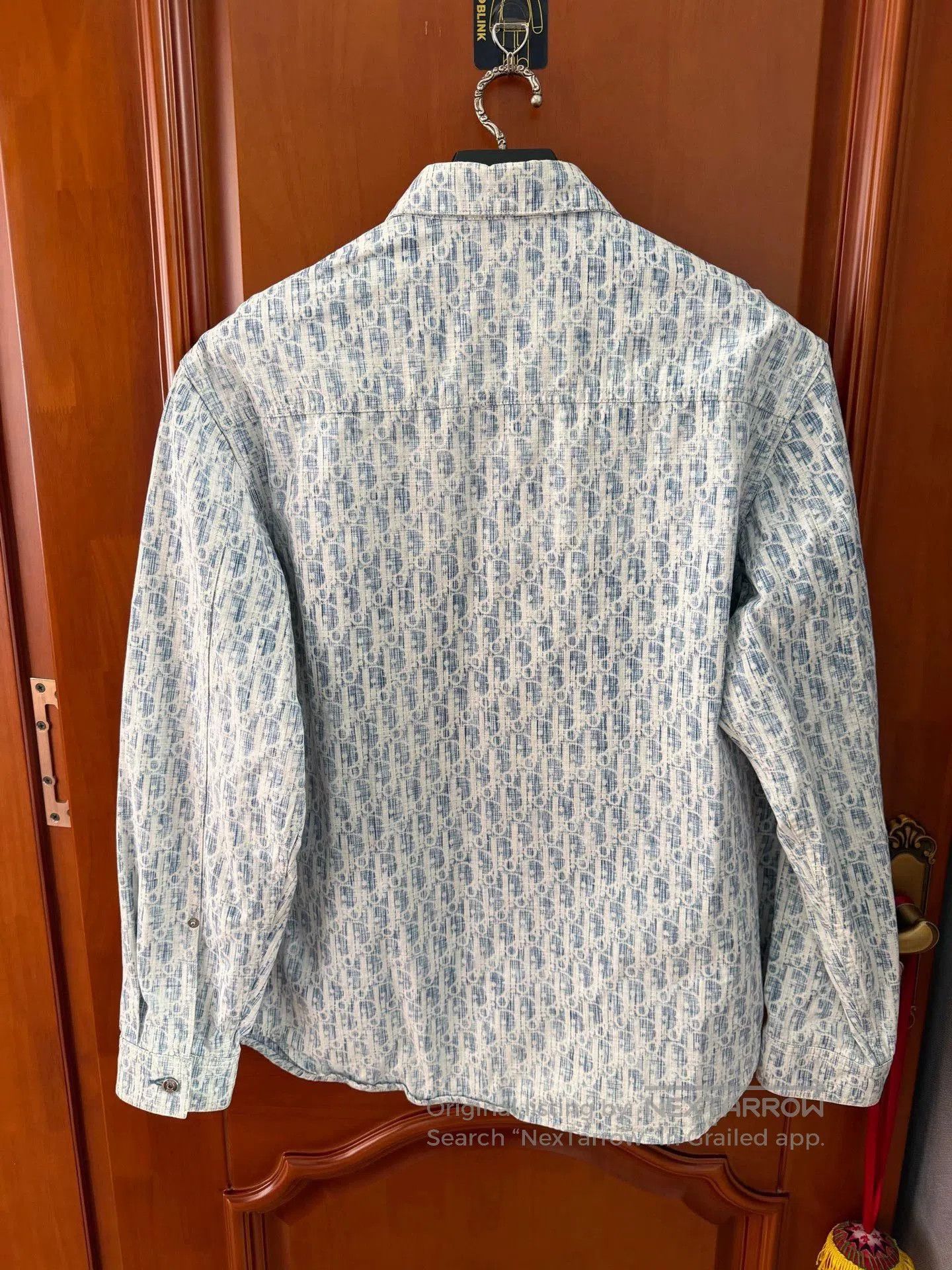 Dior Dior Blue White Monogram Denim Shirt. Size US M / EU 48-50 / 2 - 2 Thumbnail