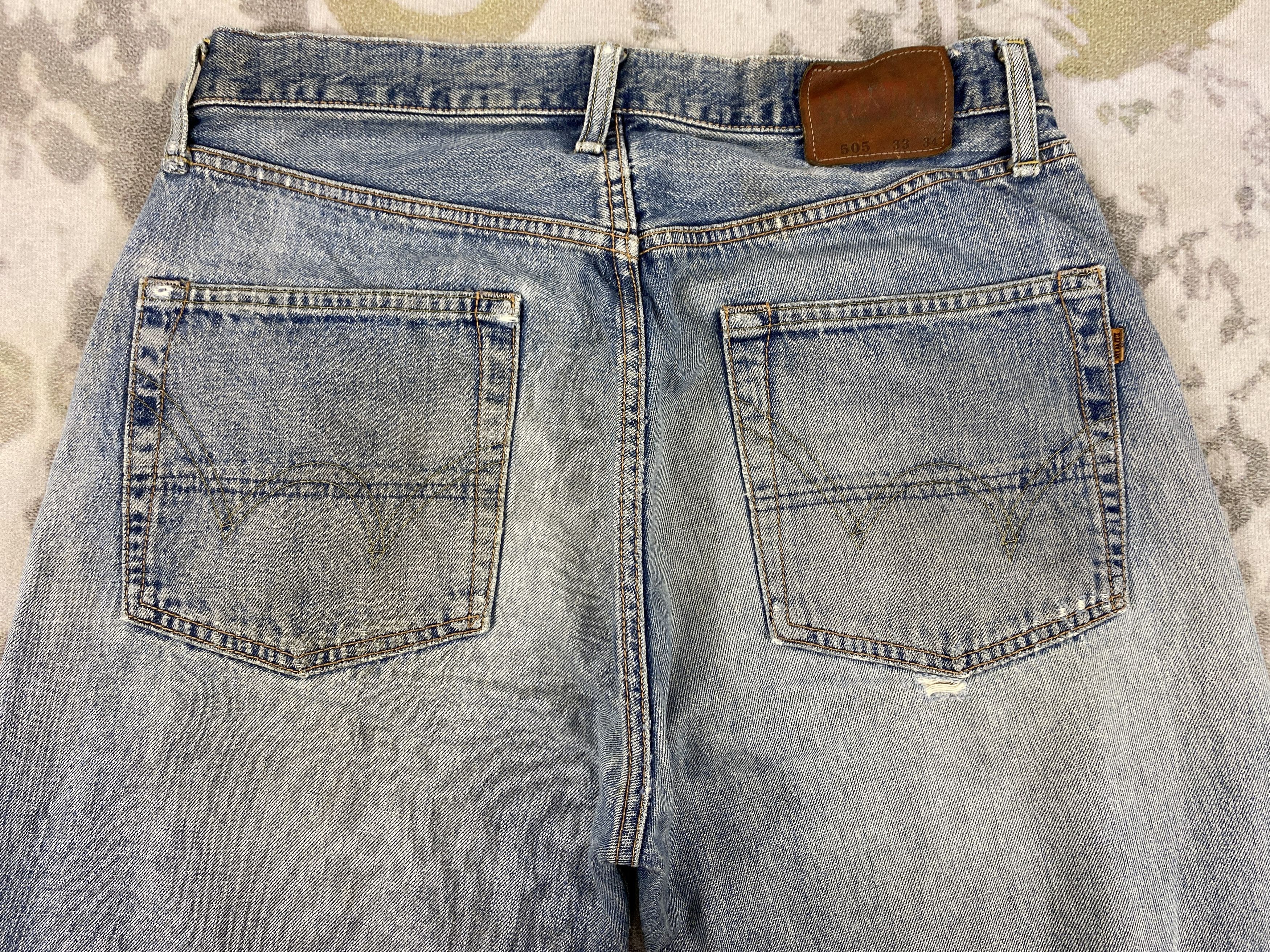 Edwin 🔥VINTAGE EDWIN 505z BAGGY SELVEDGE DENIM JEANS- JN3636 Size US 32 / EU 48 - 4 Thumbnail