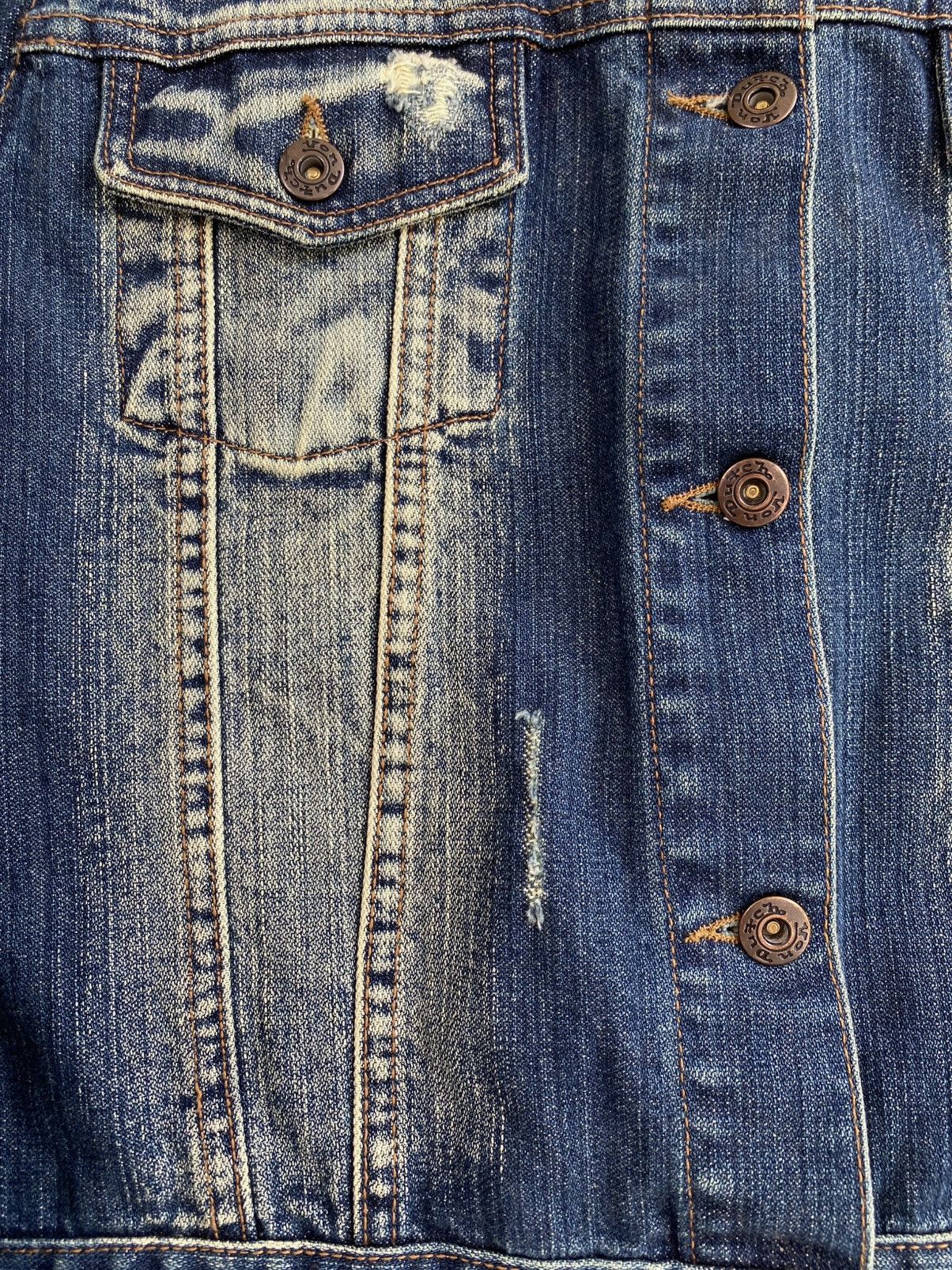 Ed Hardy × Vintage × Von Dutch Von Dutch Distressed Denim Jacket Y2K Size XS / US 0-2 / IT 36-38 - 7 Thumbnail