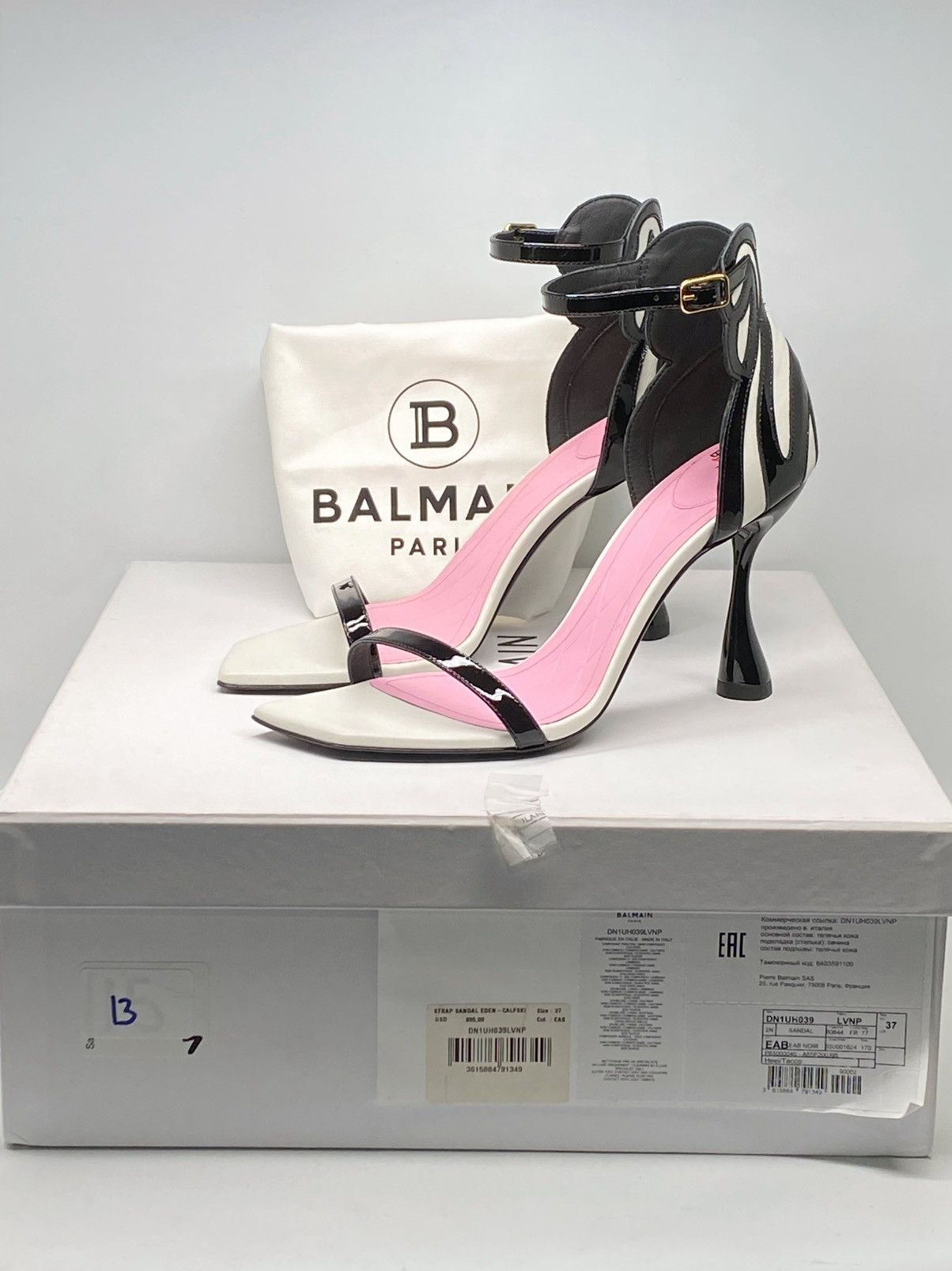 Balmain Balmain Eden Colorblocked Patent Leather Sandals size 37 Size US 7 / IT 37 - 12 Thumbnail