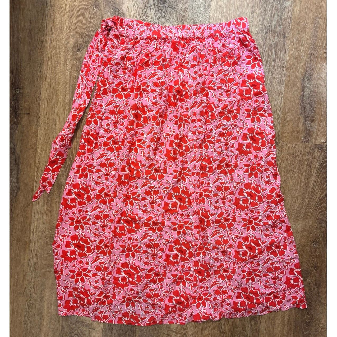 J.Crew NWT J.Crew Wrap Midi Skirt Azalea Belvedere Red Size Small Size 29" - 6 Thumbnail