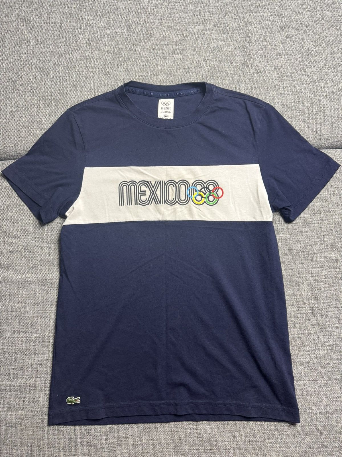 Lacoste Vintage Lacoste Heritage Big Logo navy T-Shirt olympic game Size US S / EU 44-46 / 1 - 1 Thumbnail