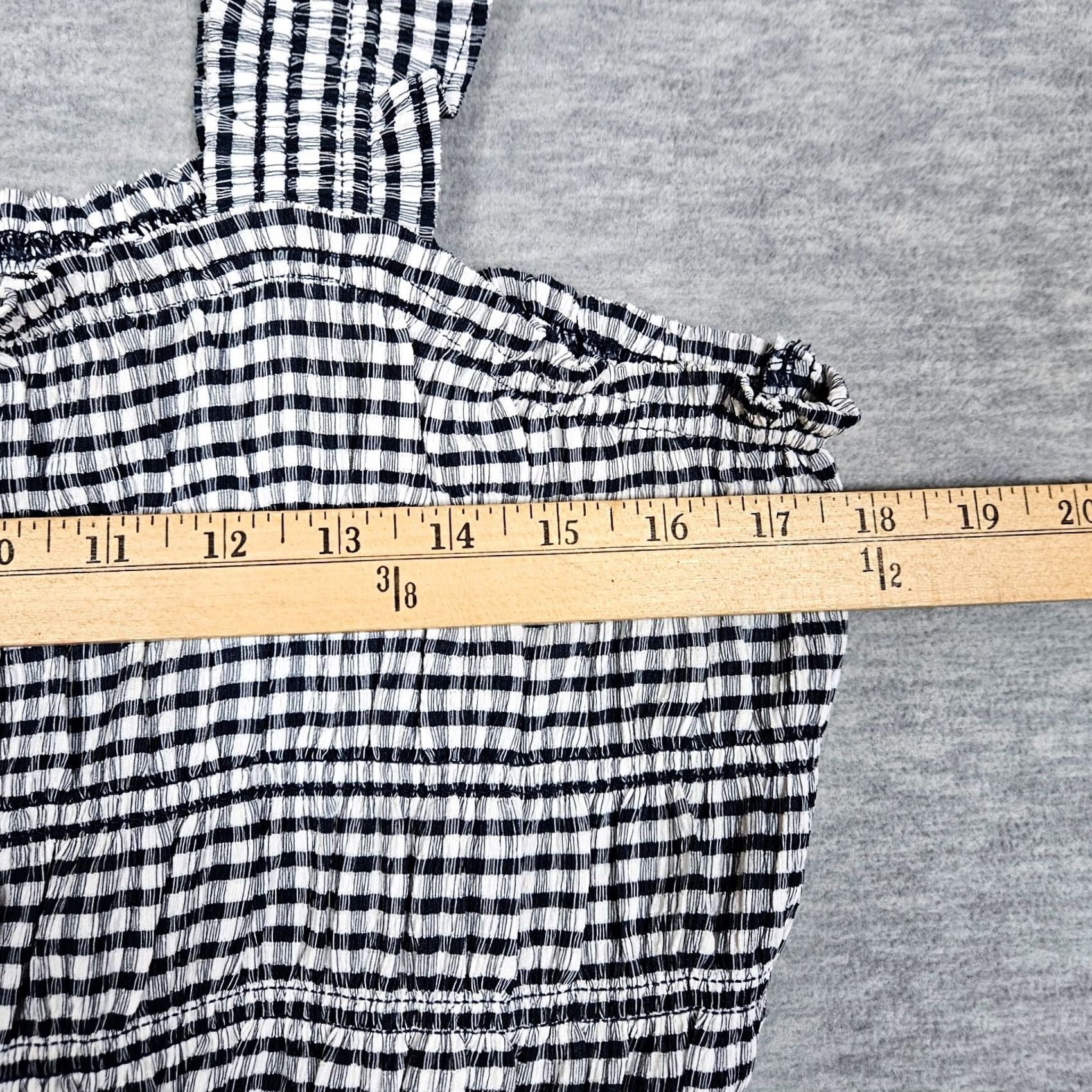 Old Navy Old Navy Women's XL Gingham Midi Dress - Fit & Flare, Sleeveless, Smocked, Lightweight Polyester/Spandex, Blue, Casual, A-Line Size XL / US 12-14 / IT 48-50 - 6 Thumbnail
