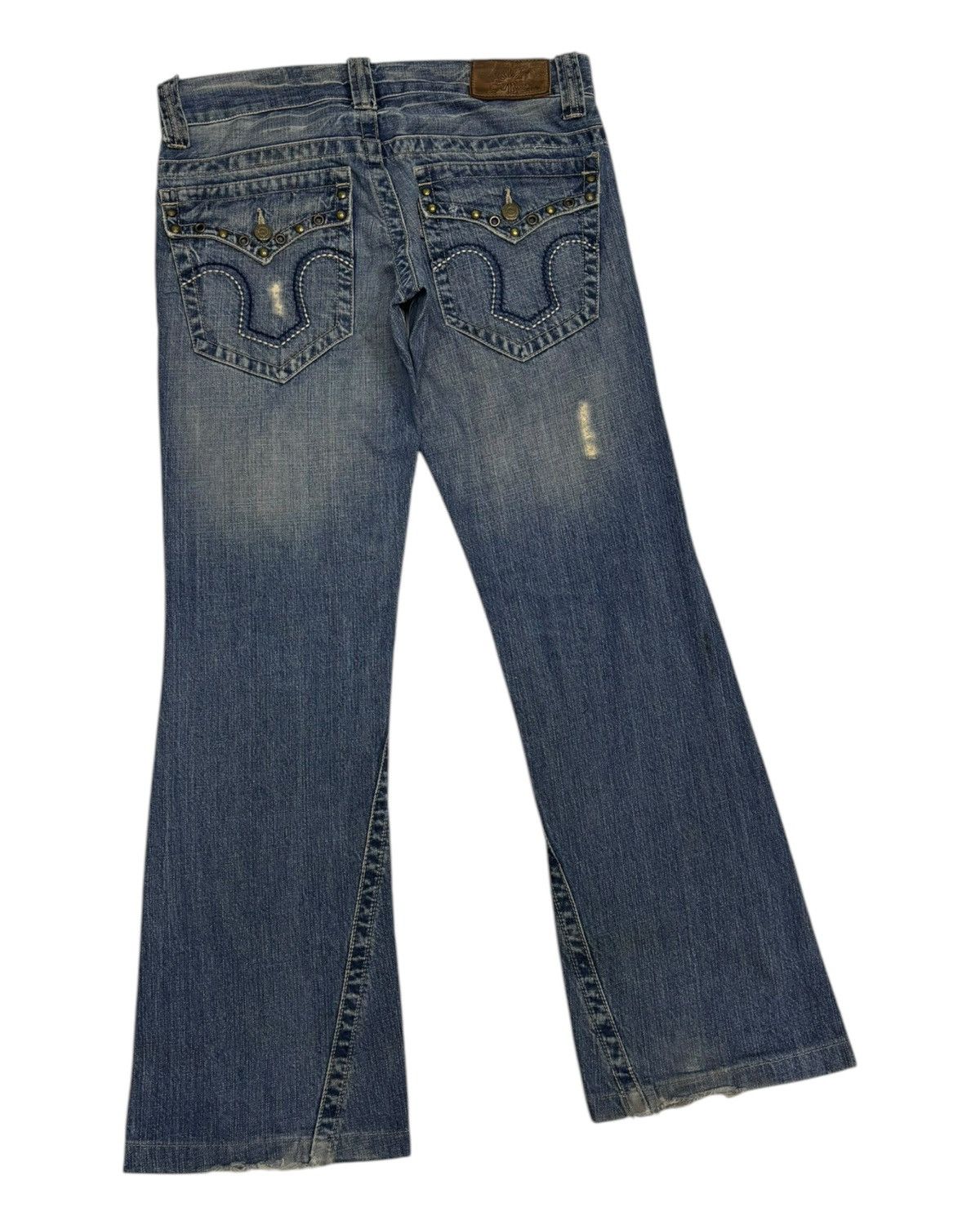 Tornado Mart Tornado Mart Pierced Lace Flared Jeans Distressed Denim Size 32" / US 10 / IT 46 - 4 Thumbnail