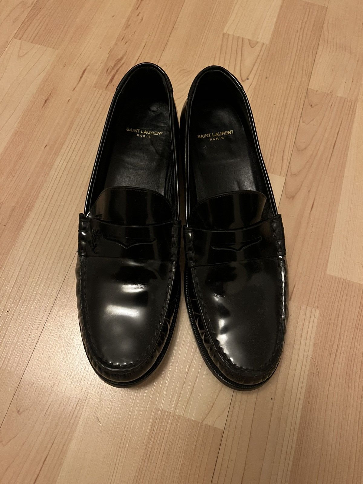 Saint Laurent Black Leather Loafers