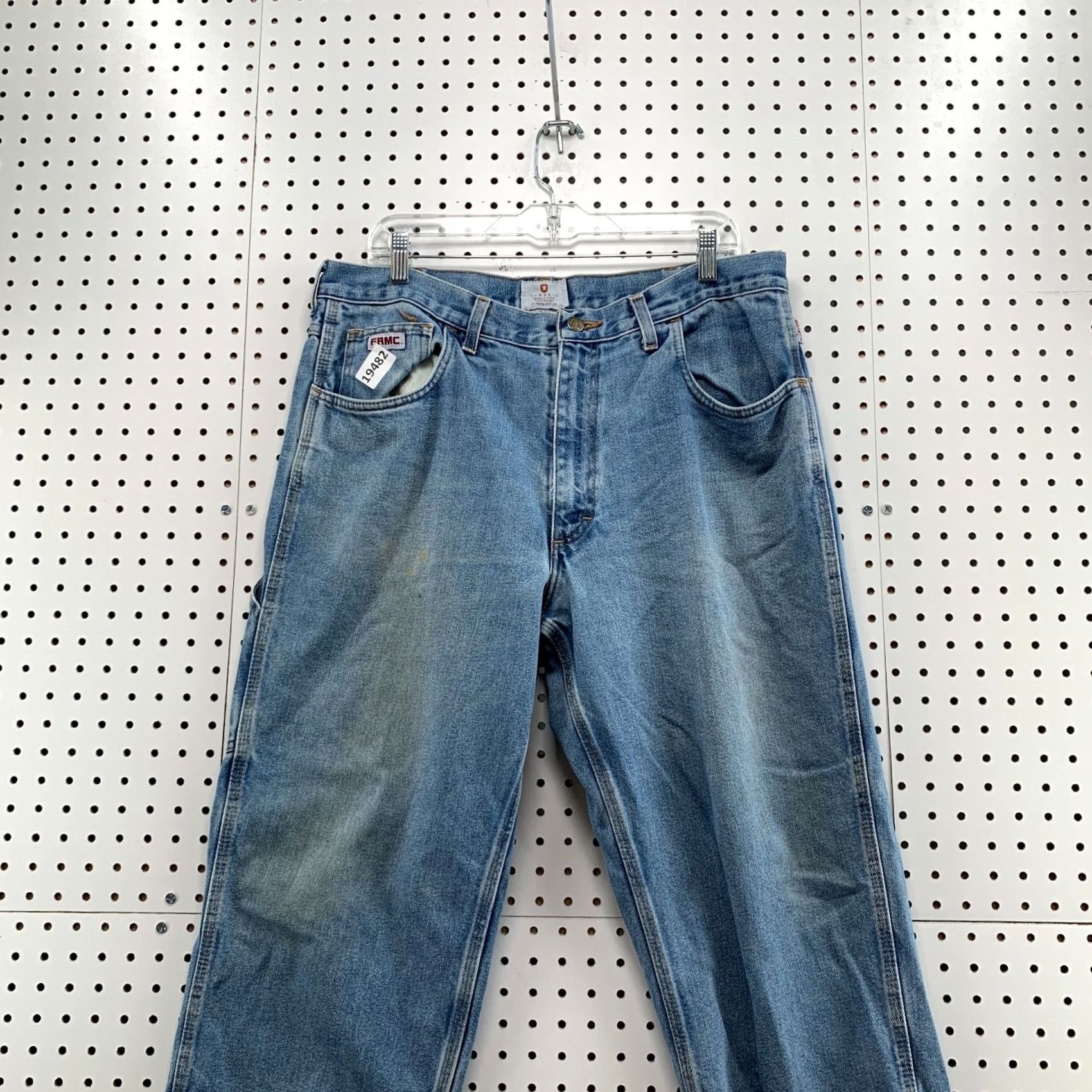 Denime Tyndale Denim Jeans Flame Resistant Blue Carpenter Pants Mens Fit 35x30 Straight Size US 35 - 4 Thumbnail