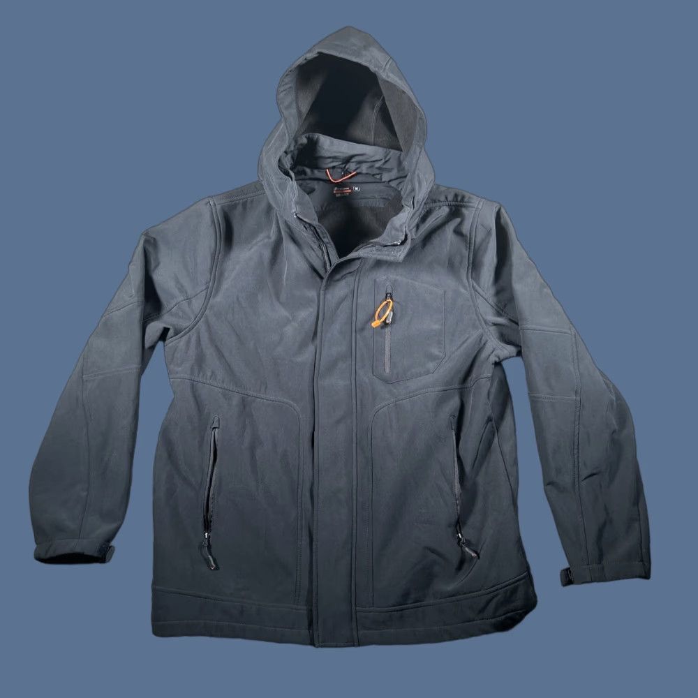 Vintage Hawke & Co Mens Medium Black Zip Pockets Hooded Jacket Sport Performance Windbreaker Size US M / EU 48-50 / 2 - 1 Thumbnail