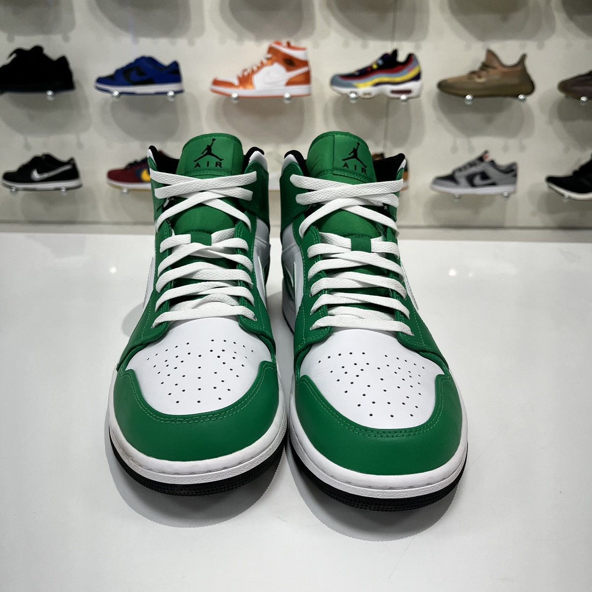 Nike Air Jordan 1 Mid Lucky Green Size US 12 / EU 45 - 8 Thumbnail