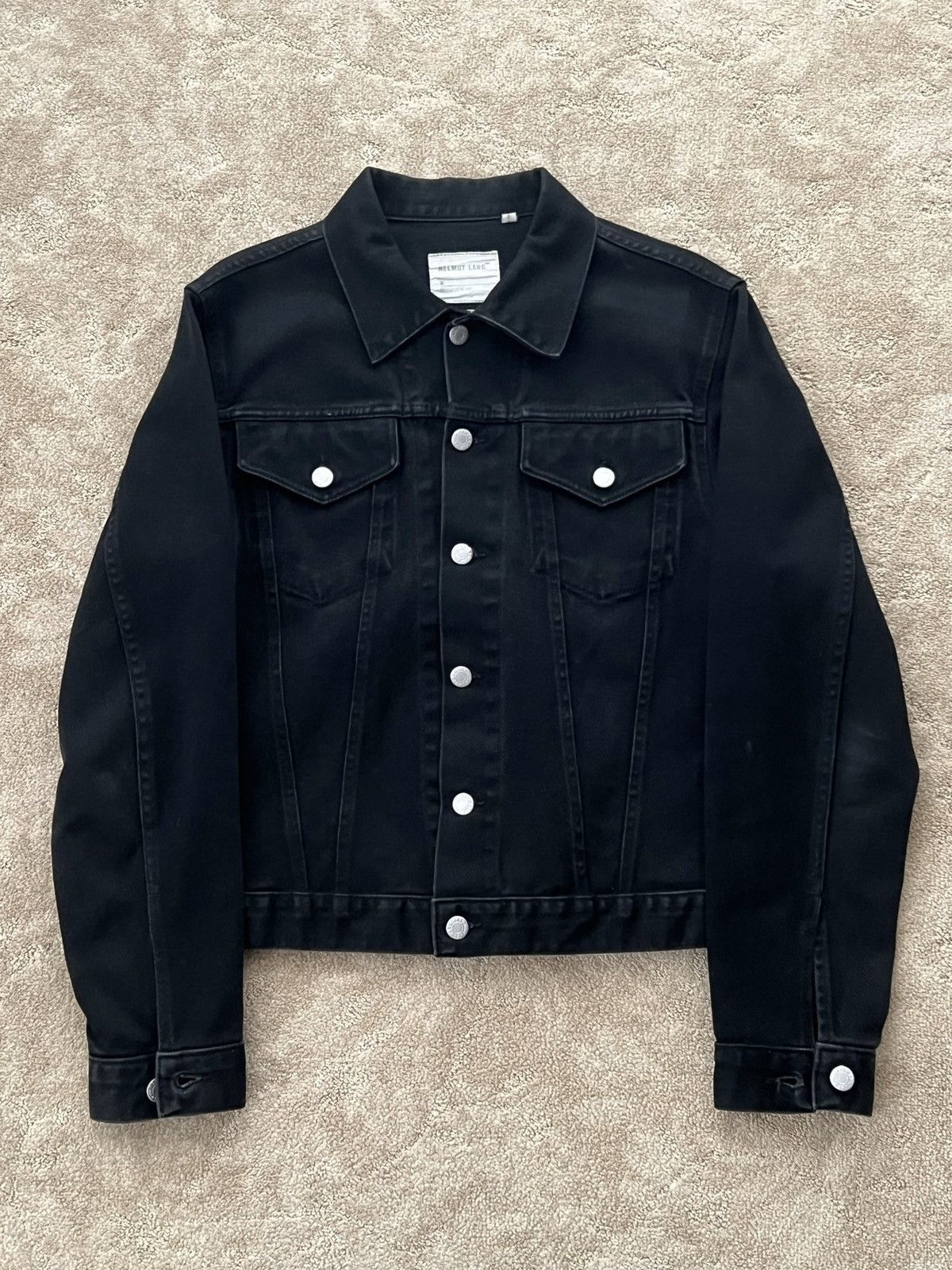 Helmut Lang Helmut Lang SS04 Double Leather Sleeve Trucker | Grailed