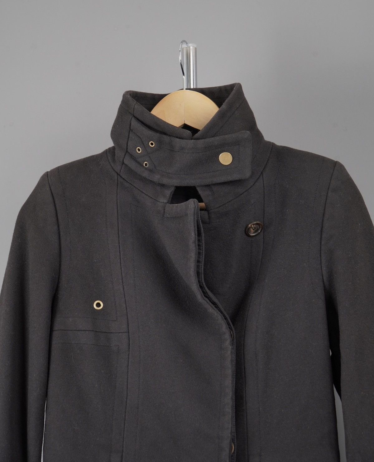 Gucci × Tom Ford Gucci - Tom ford - Archive AW03 Stand Collar Wing Wool Coat Size S / US 4 / IT 40 - 3 Thumbnail