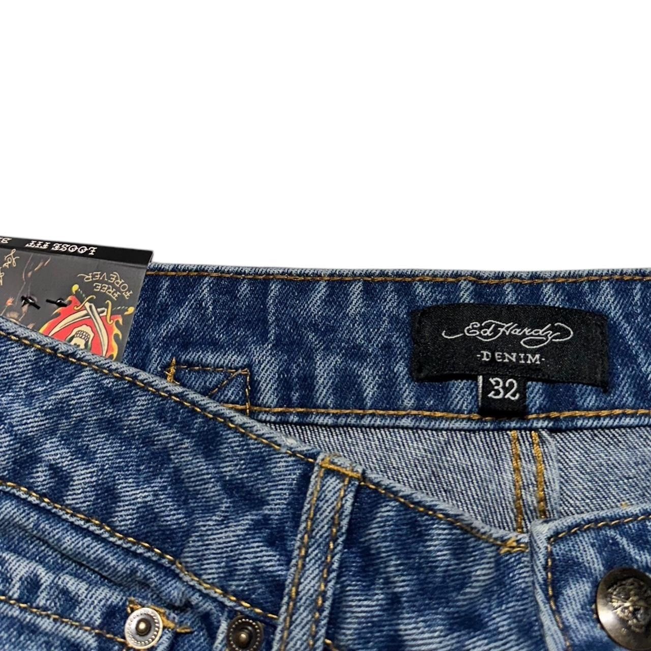 Ed Hardy × Vintage Ed Hardy Wide Leg Jeans Size 32" / US 10 / IT 46 - 5 Thumbnail