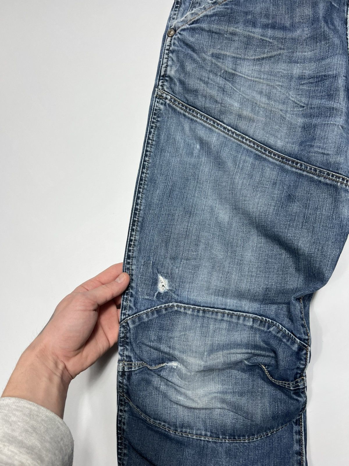 Vintage G-star Raw Distresses Baggy Double Knee Pants Jeans