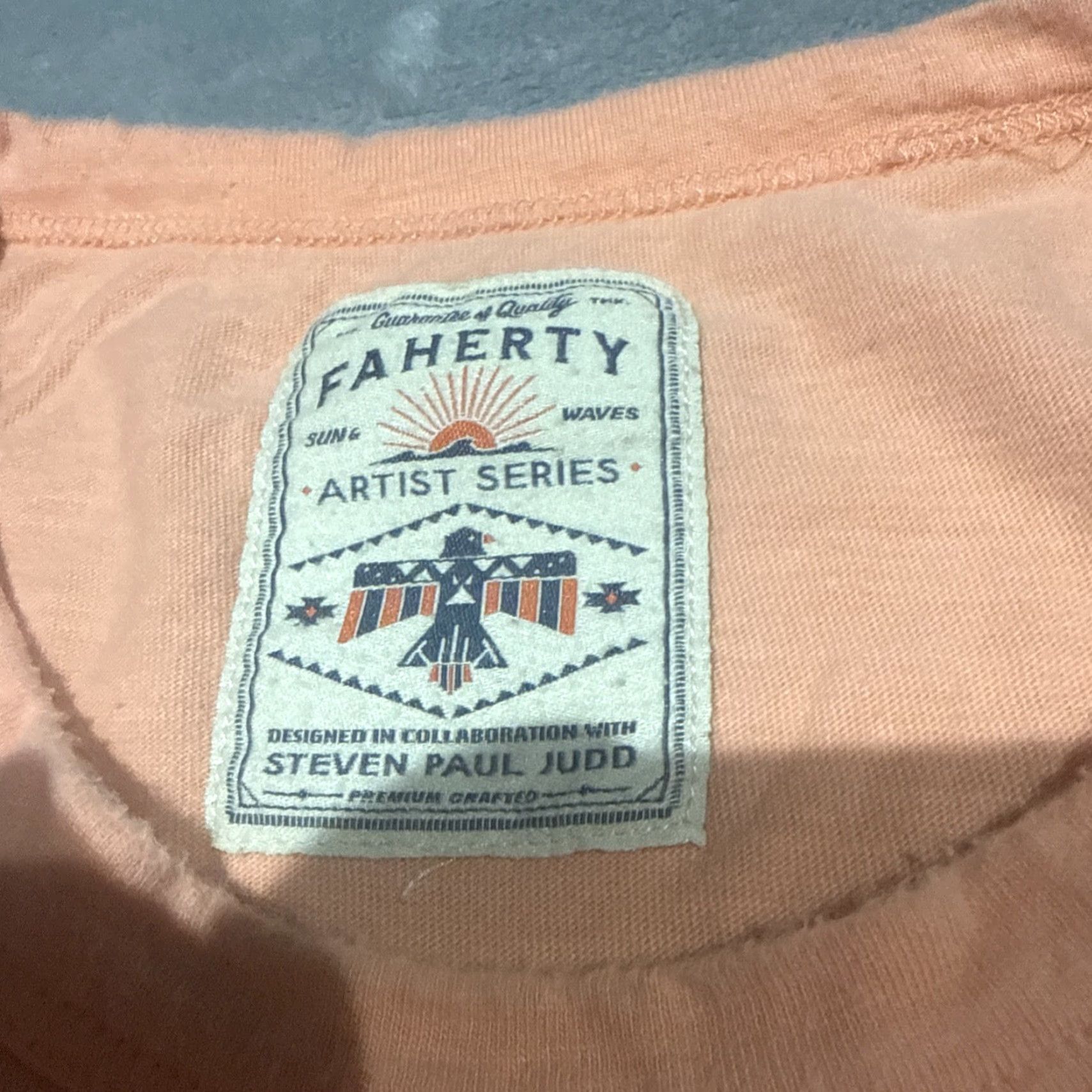Faherty Faherty T Shirt Men’s XL Artist Series Good Medicine Surf Club Pink Men T-Shirt Short Sleeve Pink Beach Outdoor Classic Size US XL / EU 56 / 4 - 3 Thumbnail