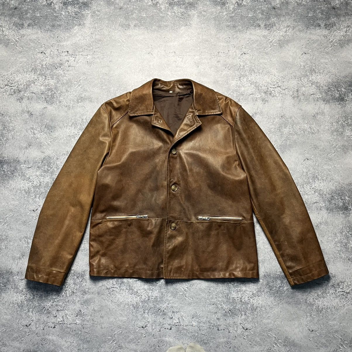 Genuine Leather Vintage Vera Pelle Leather Jacket Italian Y2K Size US XXL / EU 58 / 5 - 1 Thumbnail