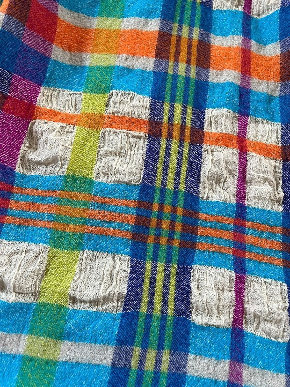 Issey Miyake M. & Kyoko Multicolor Plaid Wool Textured Coats Size M / US 6-8 / IT 42-44 - 12 Thumbnail