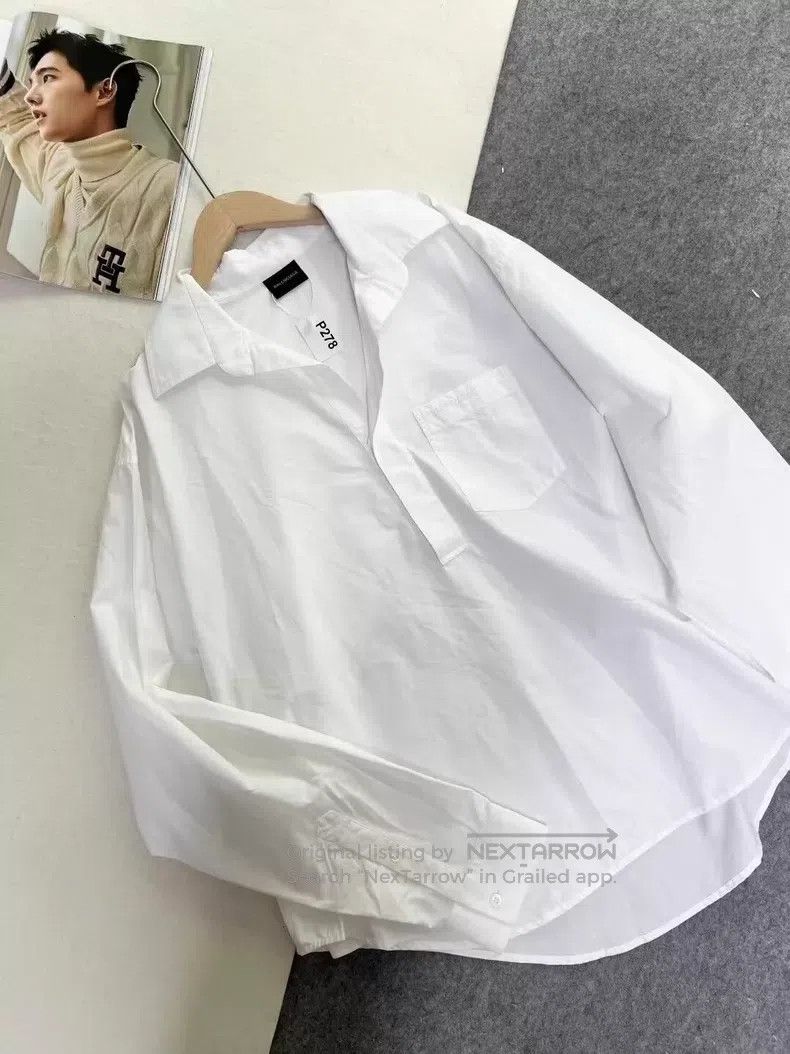 Balenciaga Balenciaga Logo embroidery long-sleeve solid color shirt Size XXS / US 00 / IT 34 - 2 Thumbnail