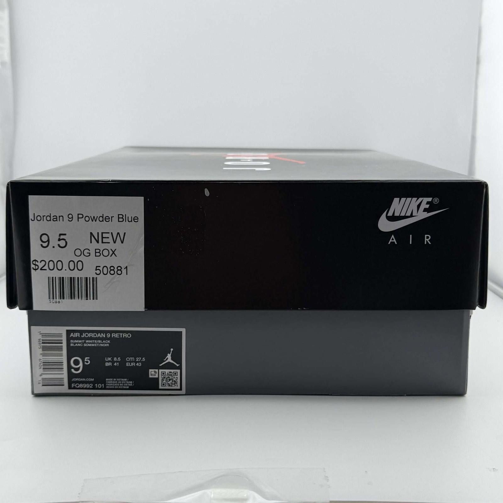 og box Air Jordan 9 Powder Blue 9.5 New OG Box FQ8992-101
