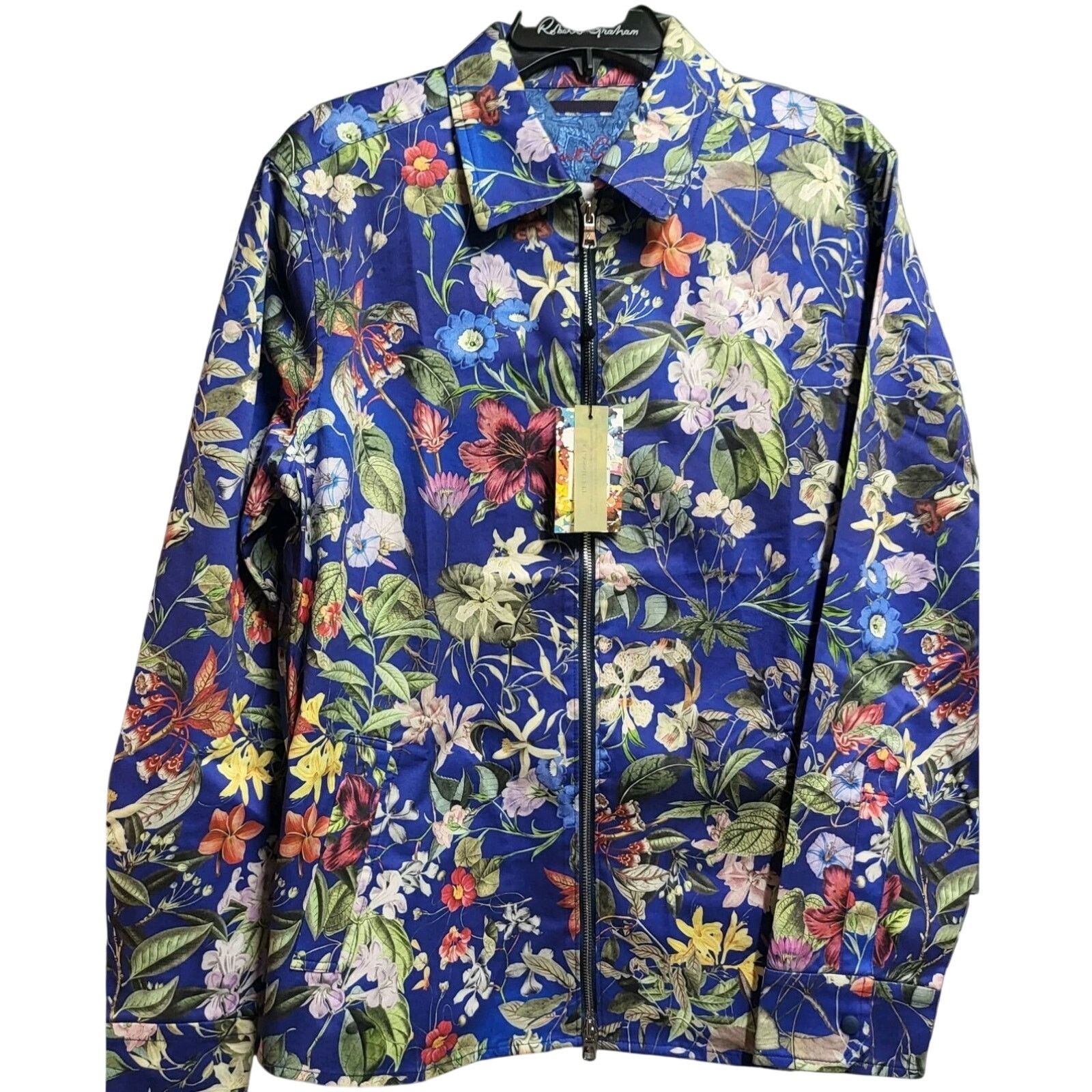 Robert Graham NWT Robert Graham Marina Bay Tropical Floral Jacket - Size M Size US M / EU 48-50 / 2 - 2 Thumbnail