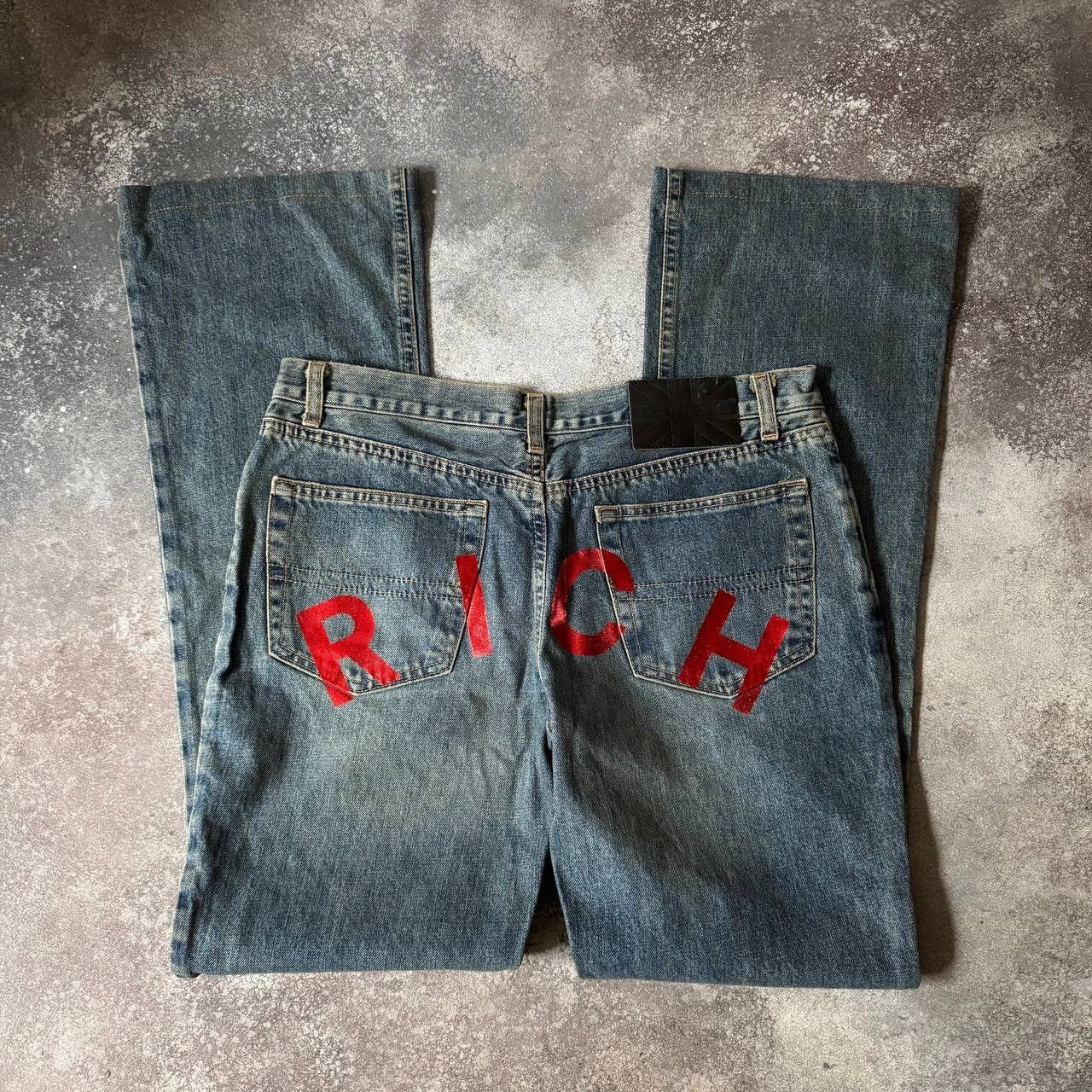 Hysteric Glamour John Richmond Vintage Faded Flared Jeans Y2K Size 31" - 10 Thumbnail