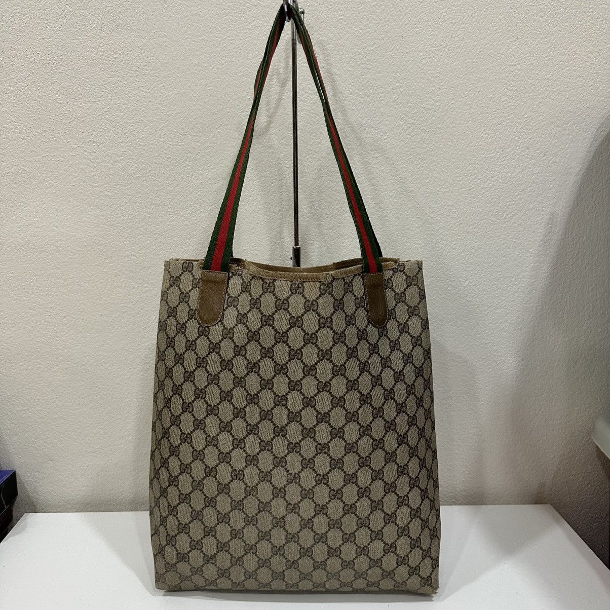 Gucci VINTAGE GUCCI GG MONOGRAM SHERRY LINE TOTE BAG 34 Size ONE SIZE - 3 Thumbnail