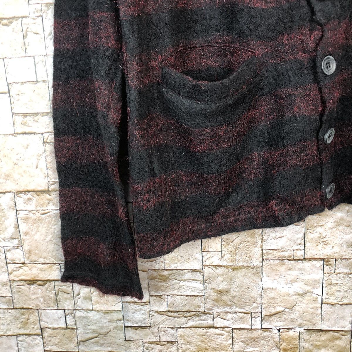 Homespun Knitwear × Japanese Brand Ballow Red Stripe Cardigan Knitwear #A1058 Size M / US 6-8 / IT 42-44 - 7 Thumbnail