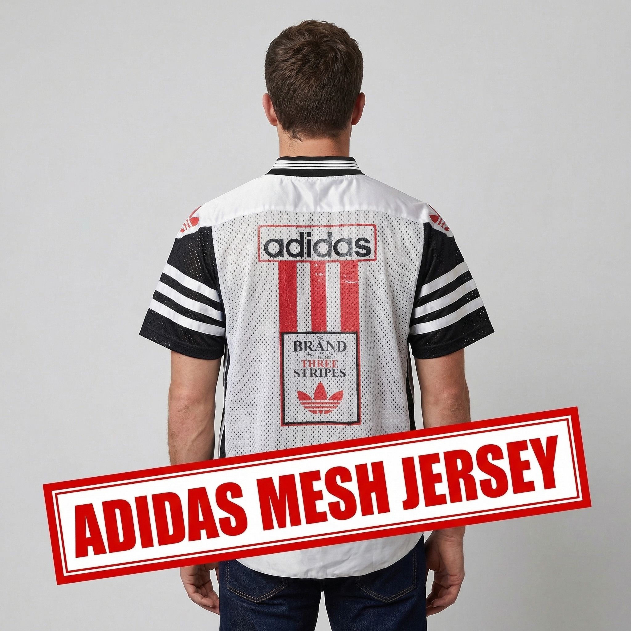 Adidas Vintage Adidas 90s Mesh Jersey – Rare Sportswear – Size M Size US M / EU 48-50 / 2 - 1 Thumbnail