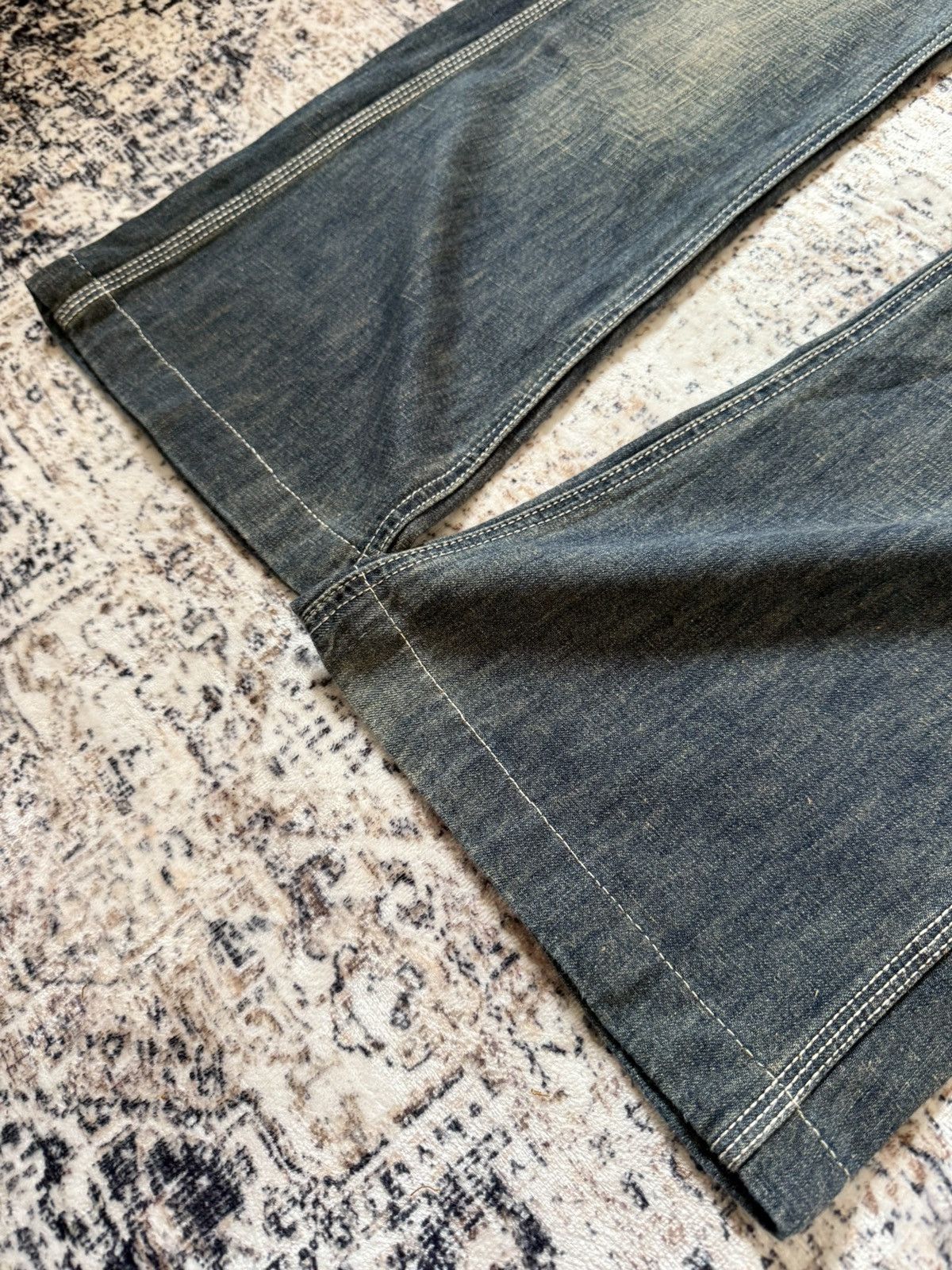 Hysteric Glamour Back Number Japan Mud Wash Patina Fade Baker Flared Jeans Size US 29 - 10 Thumbnail