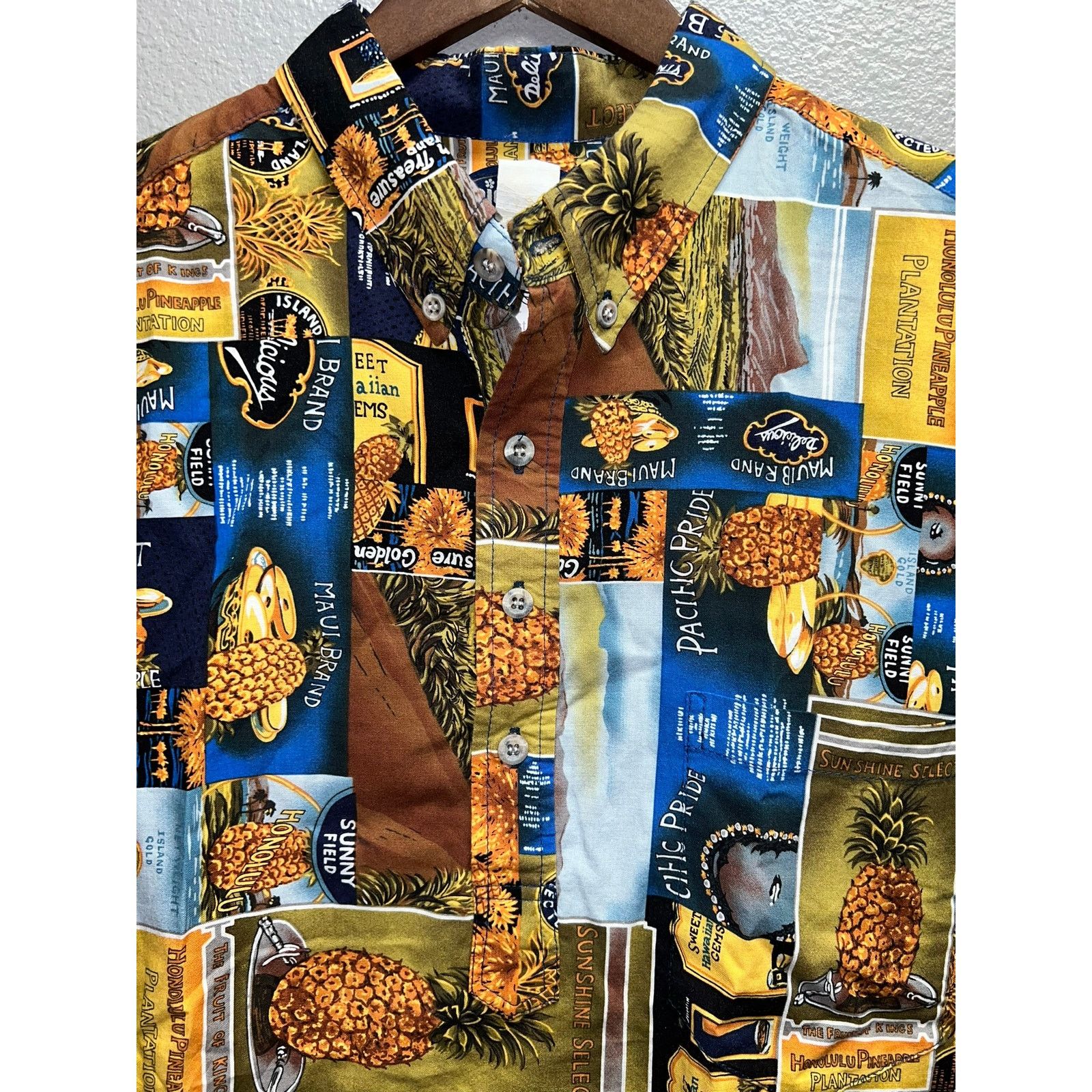Vintage Vintage Pineapple Shirt Riggers Hawaiian 1/2 Button VTG XL Size US XL / EU 56 / 4 - 3 Thumbnail